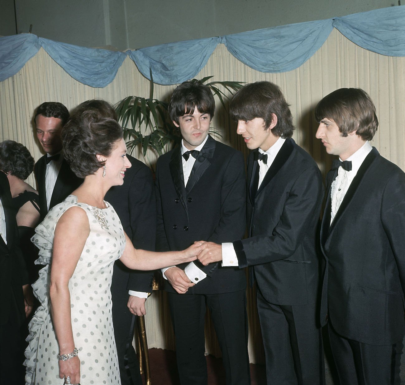 The Beatles meeting Princess Margaret at the premiere of 'Help!' 1965. 