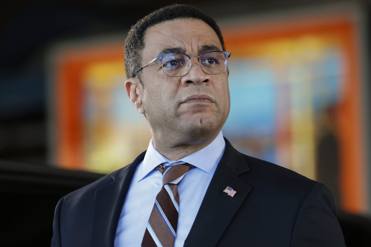 Harry J. Lennix as Harold Cooper in The Blacklist. Cooper is wearing glasses and a suit.