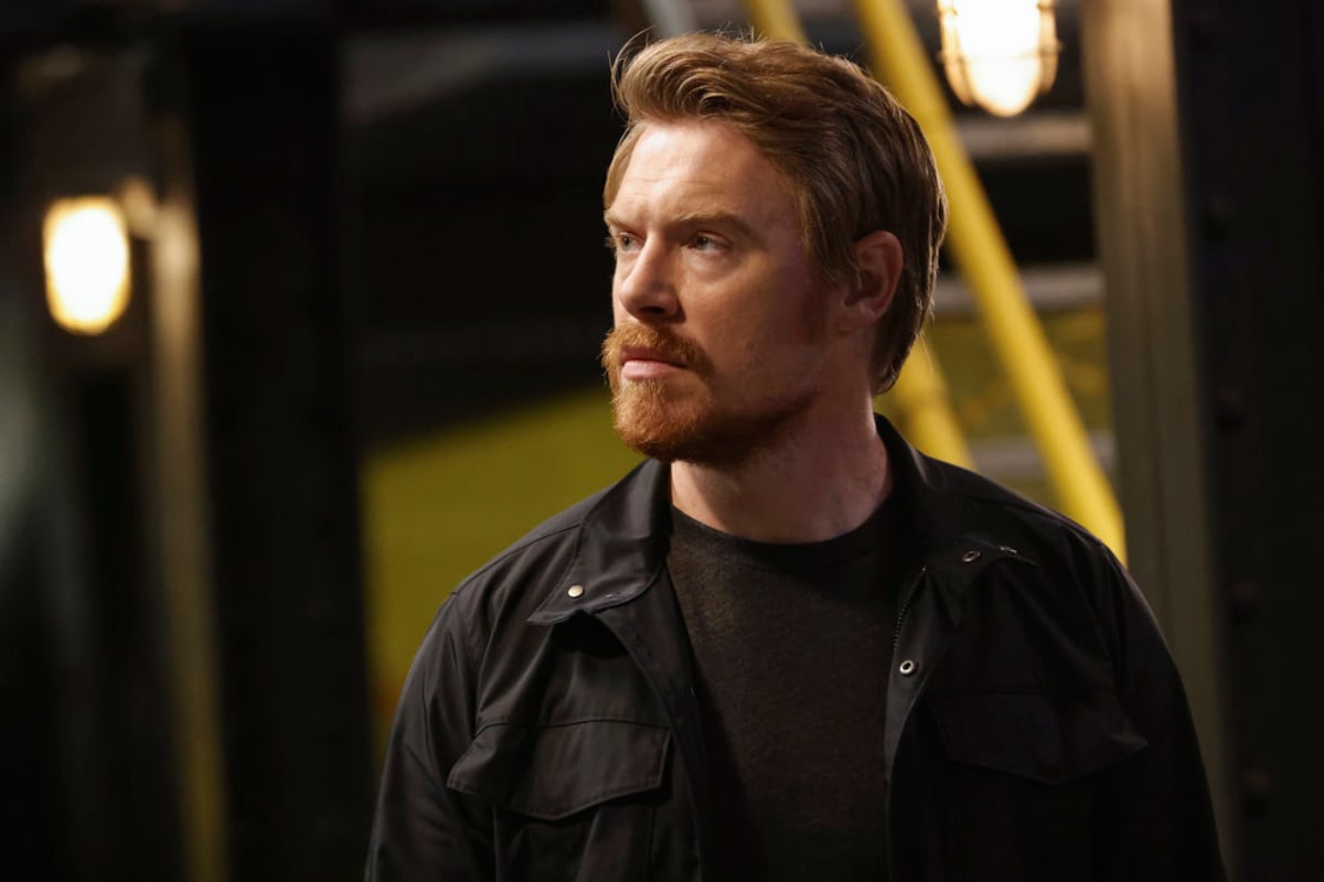 Diego Klattenhoff as Donald Ressler in The Blacklist Season 9. Ressler has longer hair and a beard.