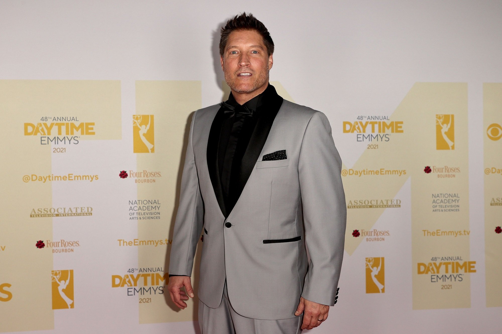 The Bold and the Beautiful star Sean Kanan, pictured here in a silver tuxedo
