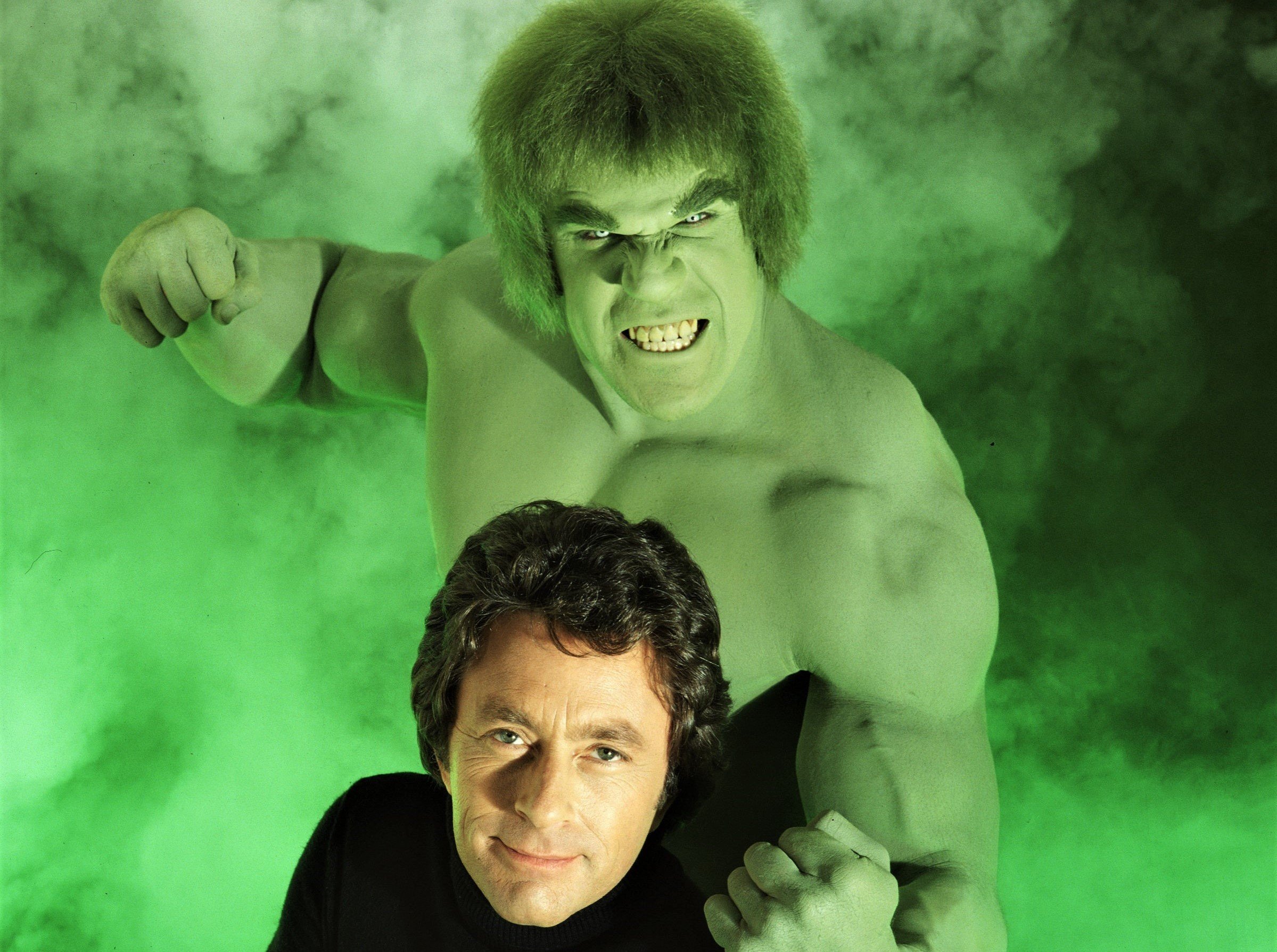Lou Ferrigno as the 'Hulk' and Bill Bixby as David Bruce Banner in 'The Incredible Hulk'