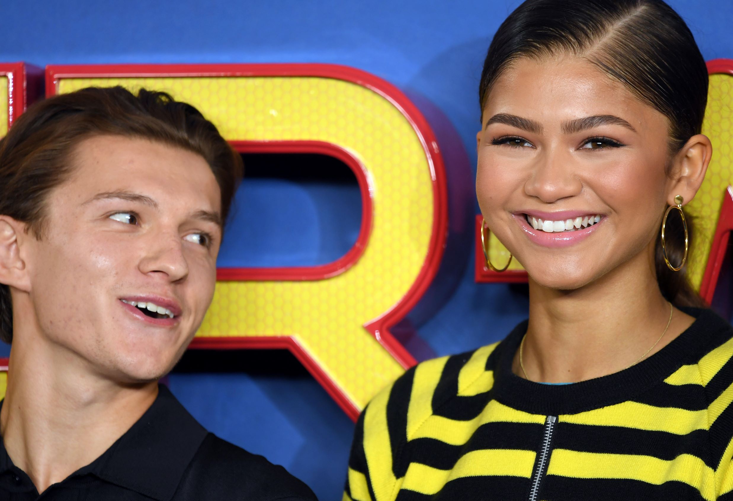 Tom Holland looks at Zendaya