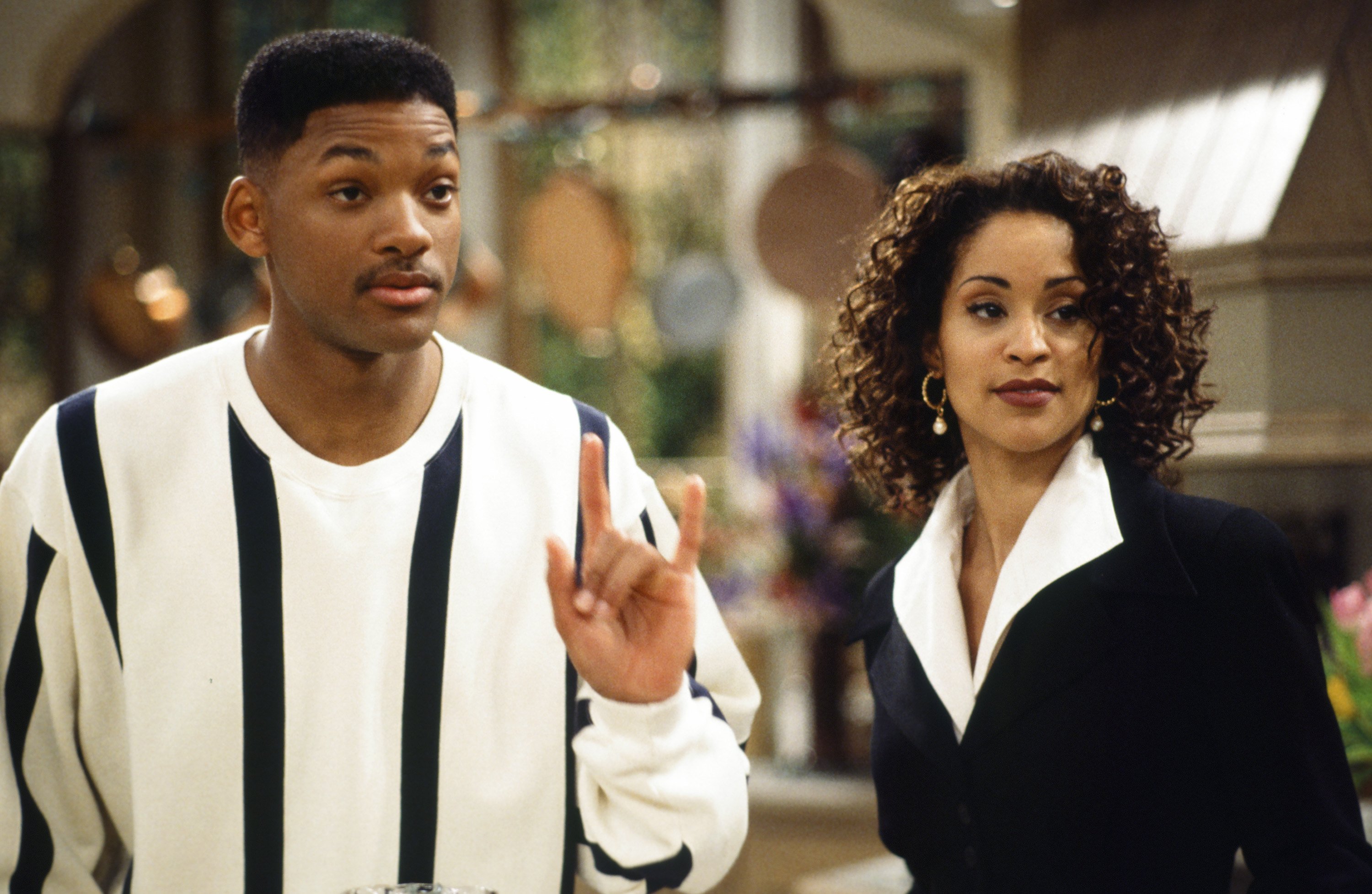 Will Smith and Karyn Parsons in the 'Fresh Prince of Bel-Air' kitchen