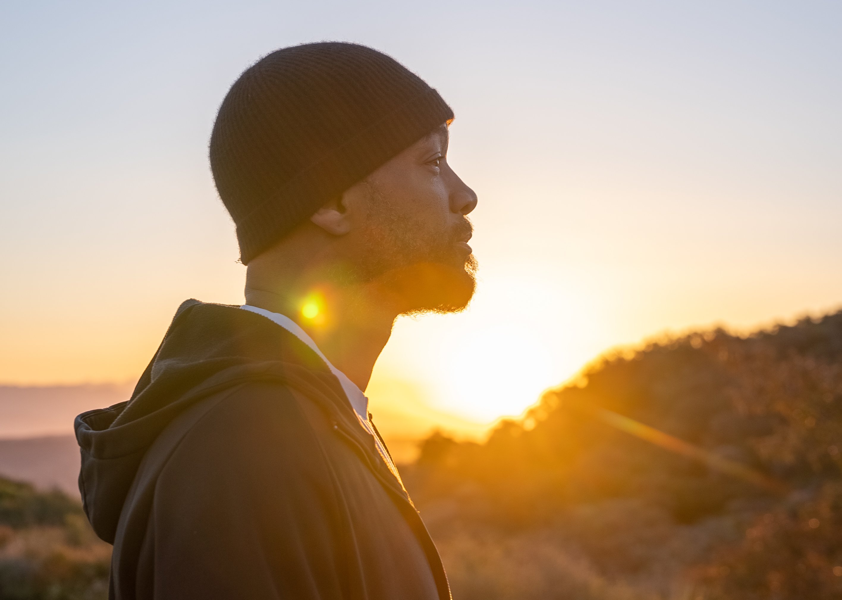 Will Smith looks over the sunrise
