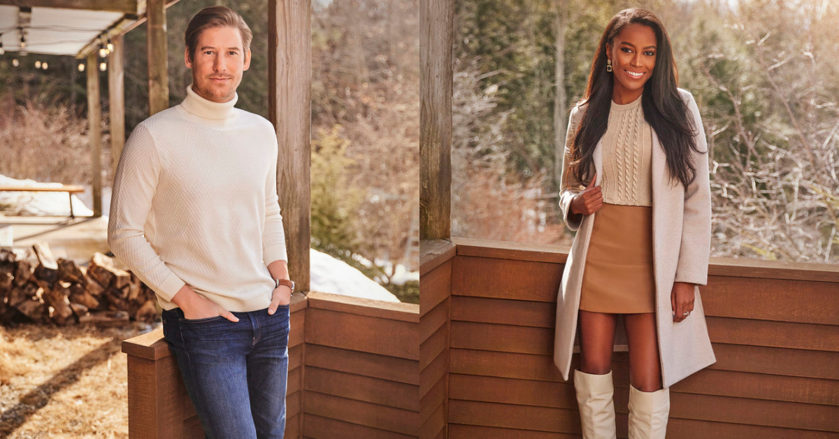 Austin Kroll and Ciara Miller in promotional images for Bravo's 'Winter House'