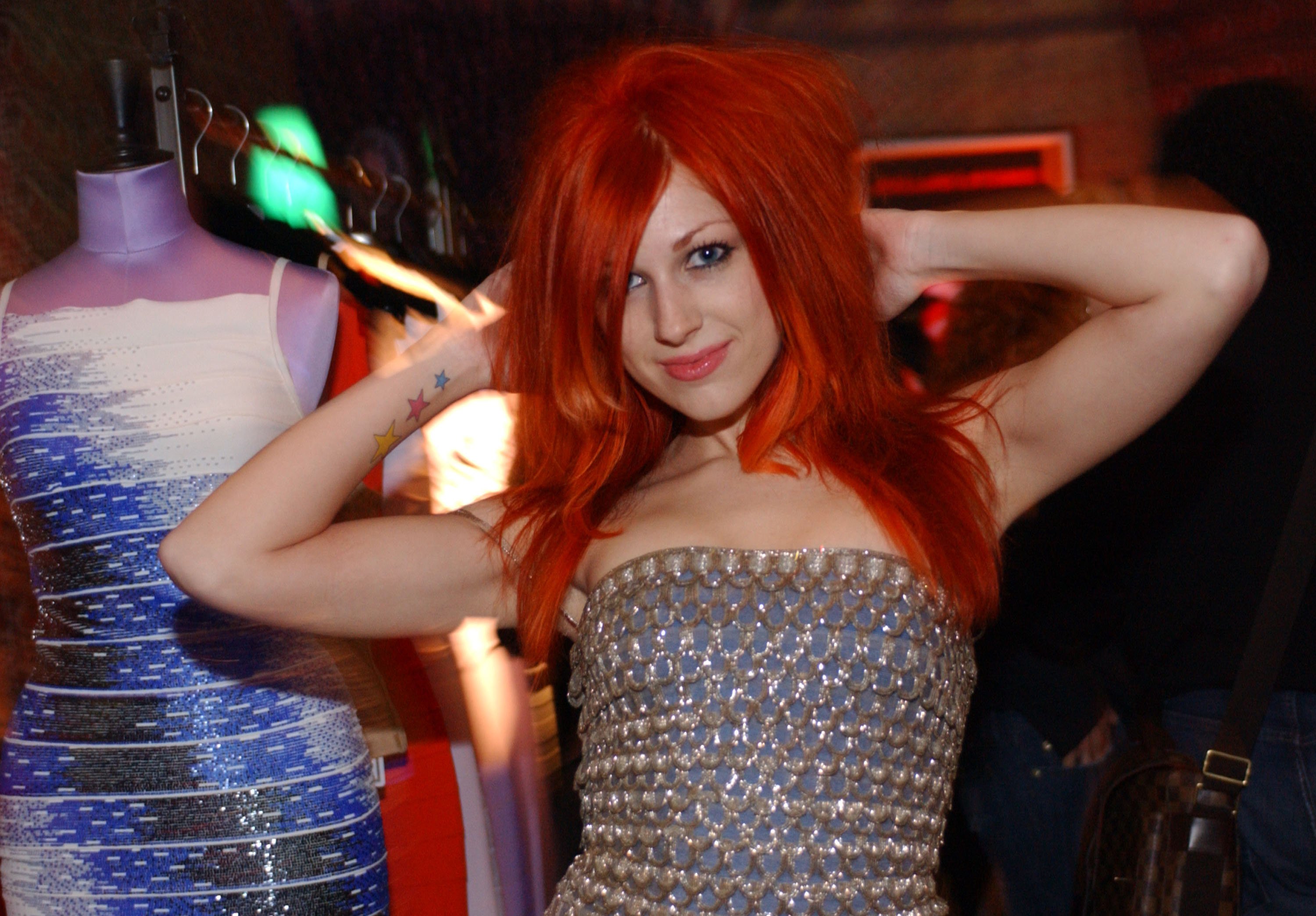 Bonnie McKee with vibrant red hair