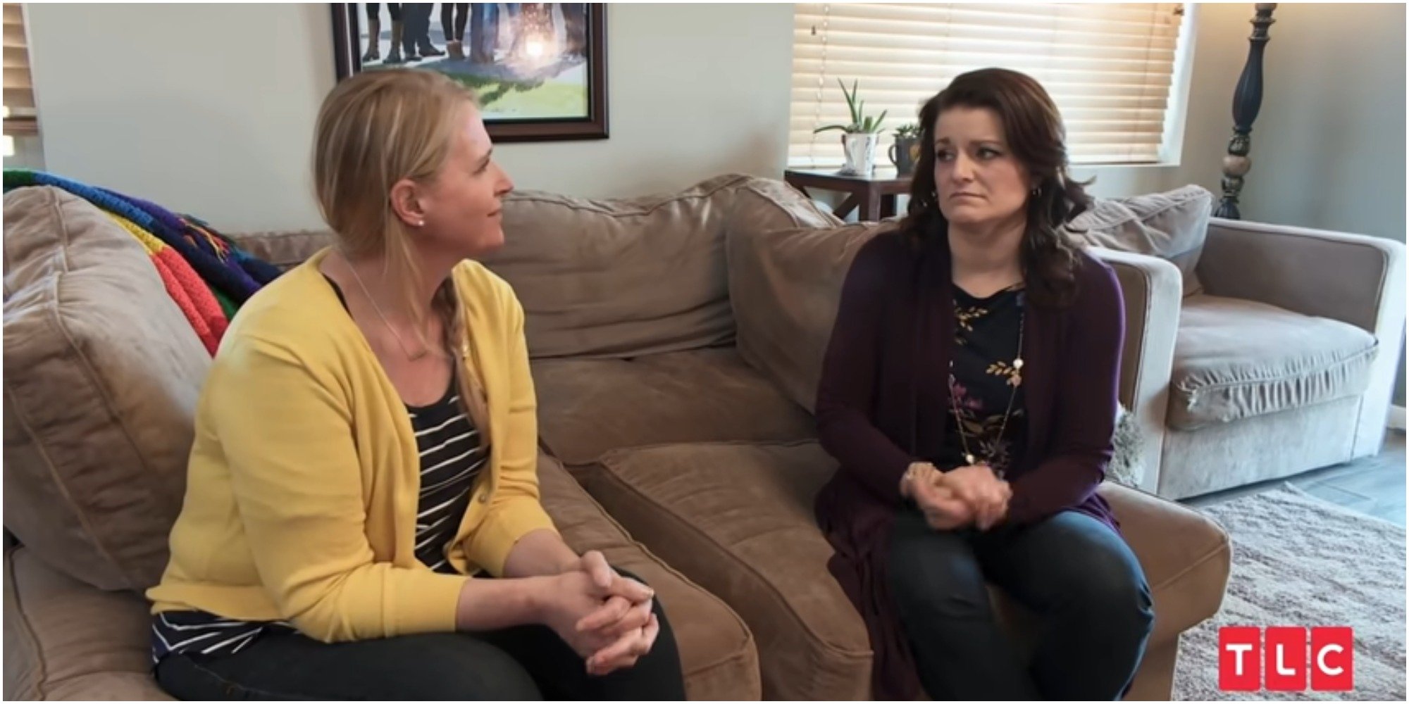 Christine and Robyn Brown sit together on a sofa in a TLC screengrab.