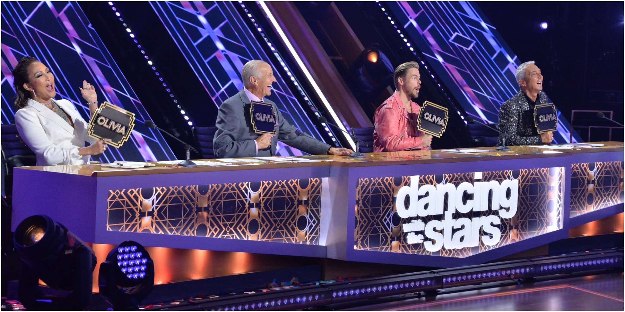 carrie ann inaba, len goodman, derek hough and bruno tonioli judge dancing with the stars.