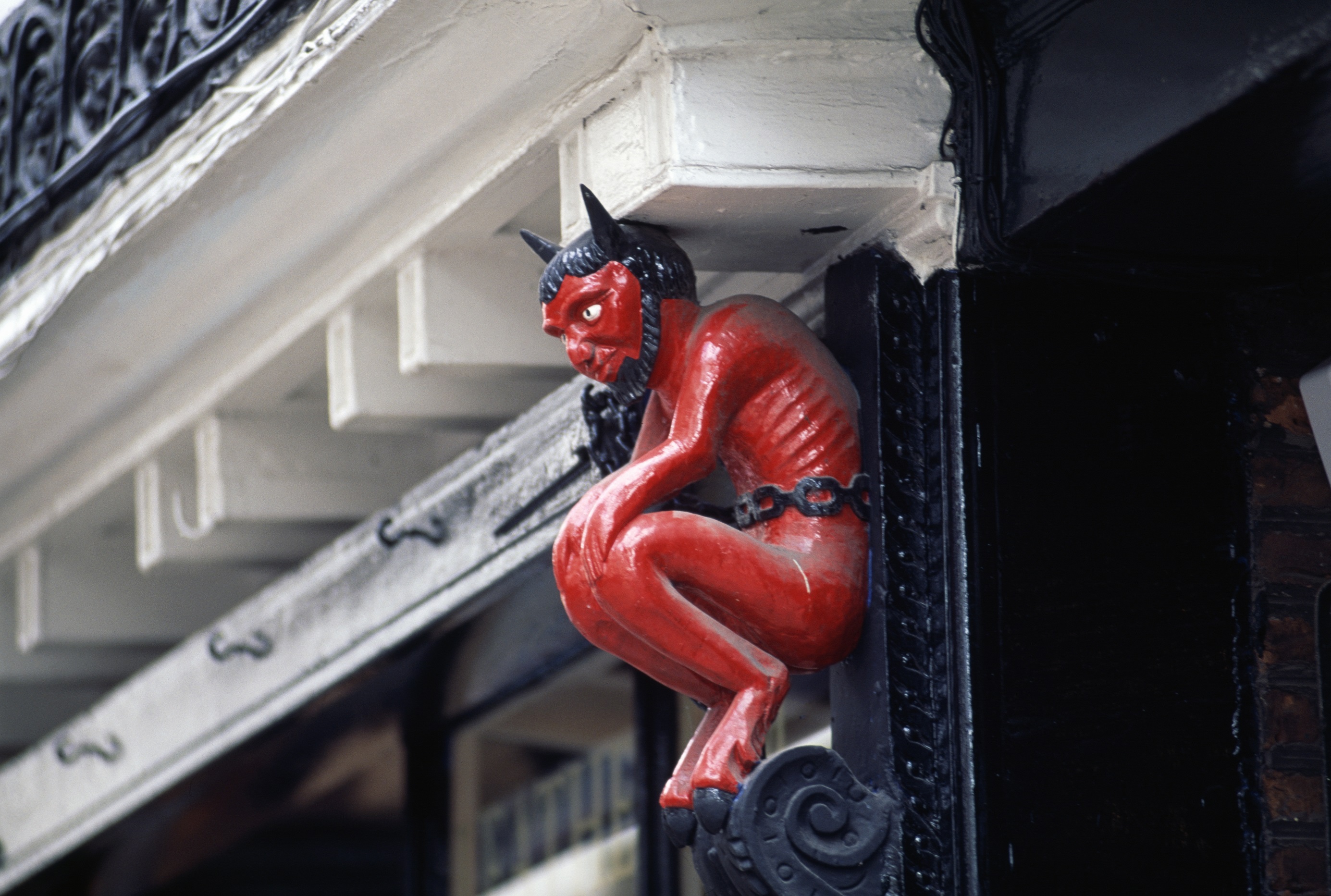 A depiction of a crouching devil in an English home