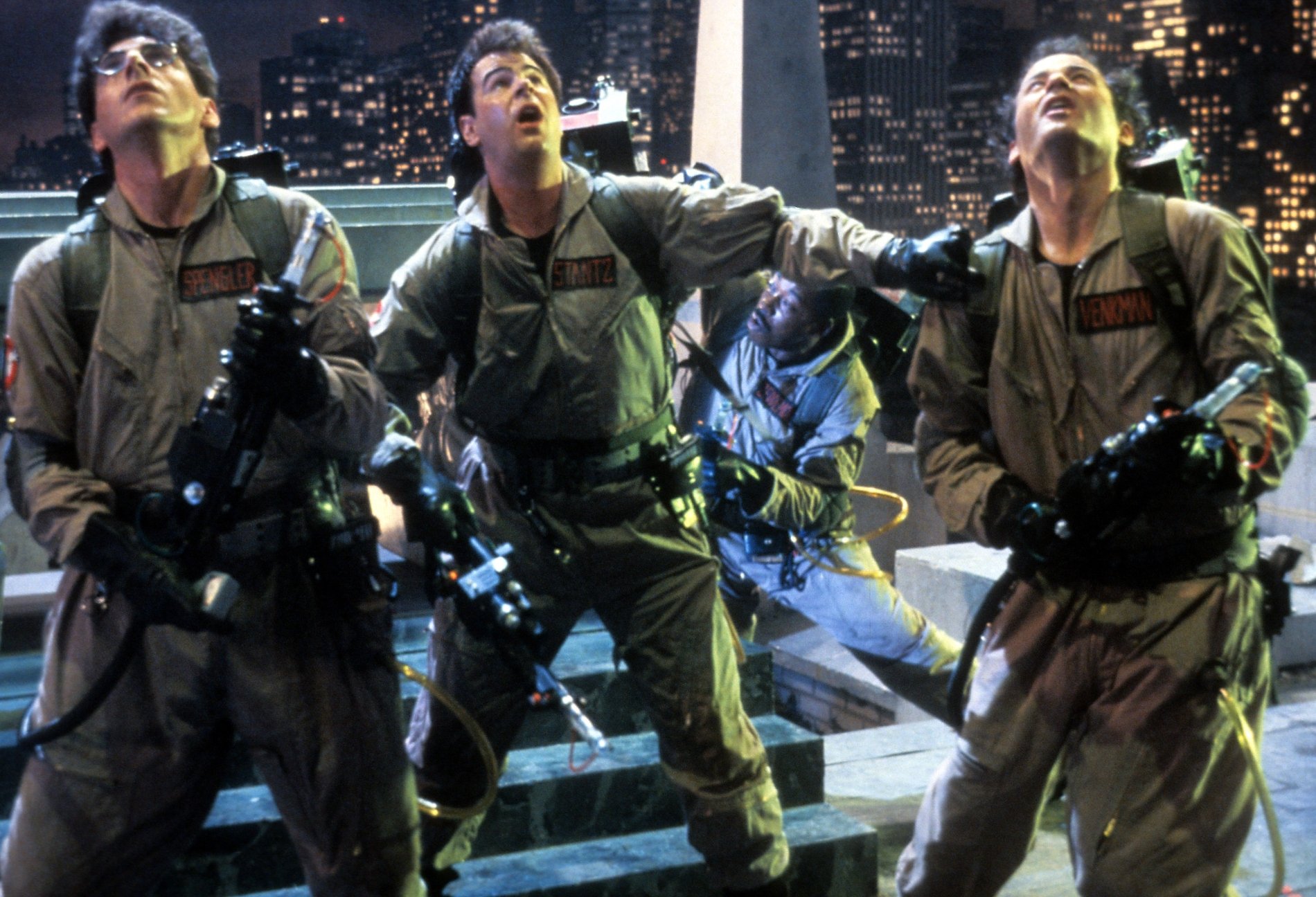 'Ghostbusters' scene on rooftop