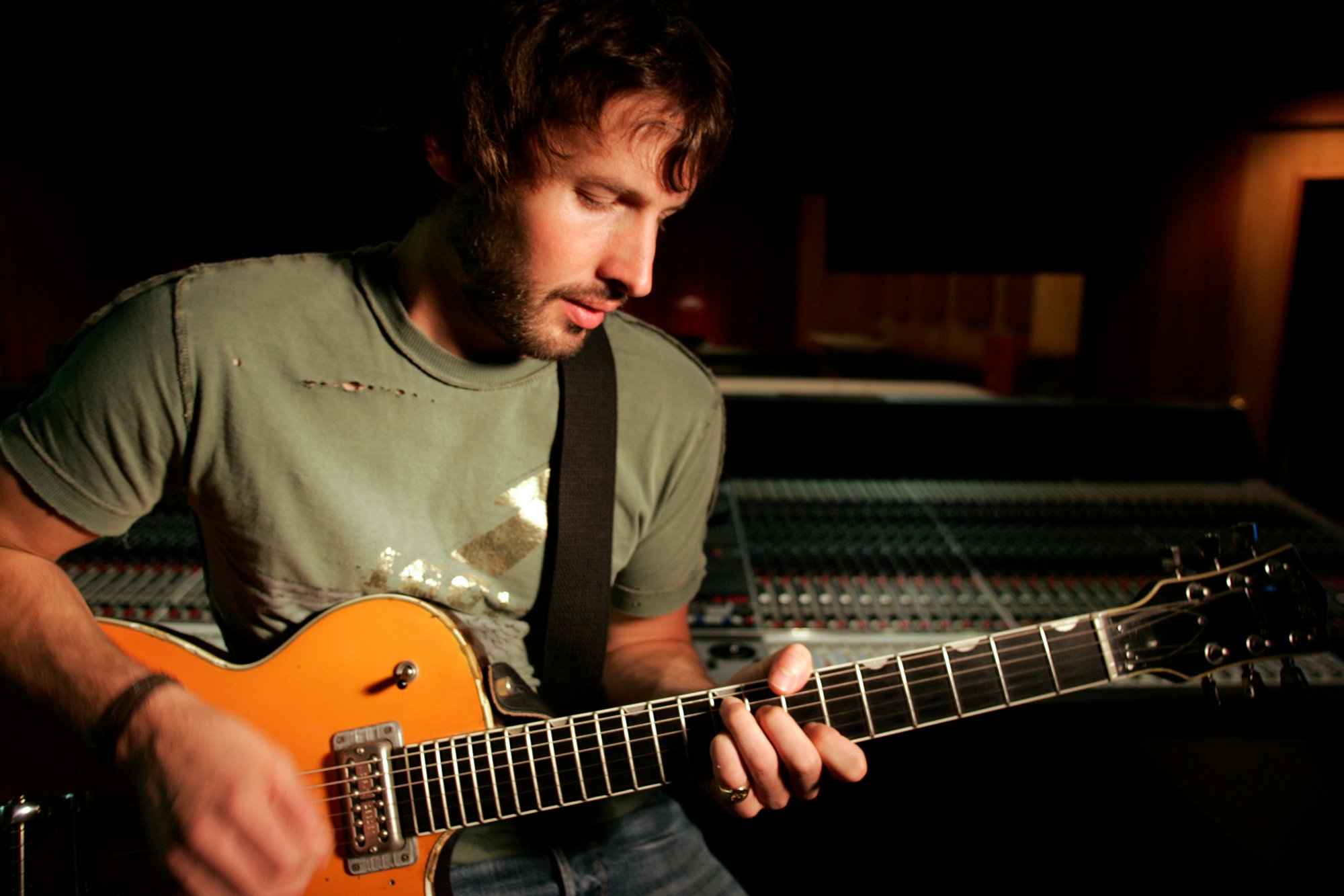 James Blunt with a guitar