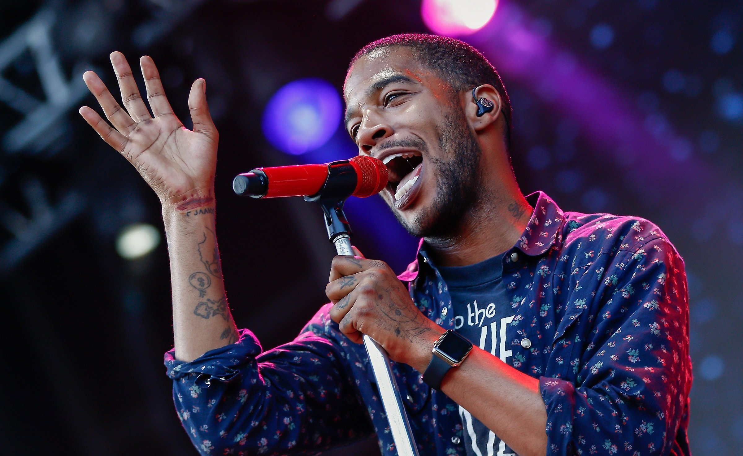 Kid Cudi with a microphone