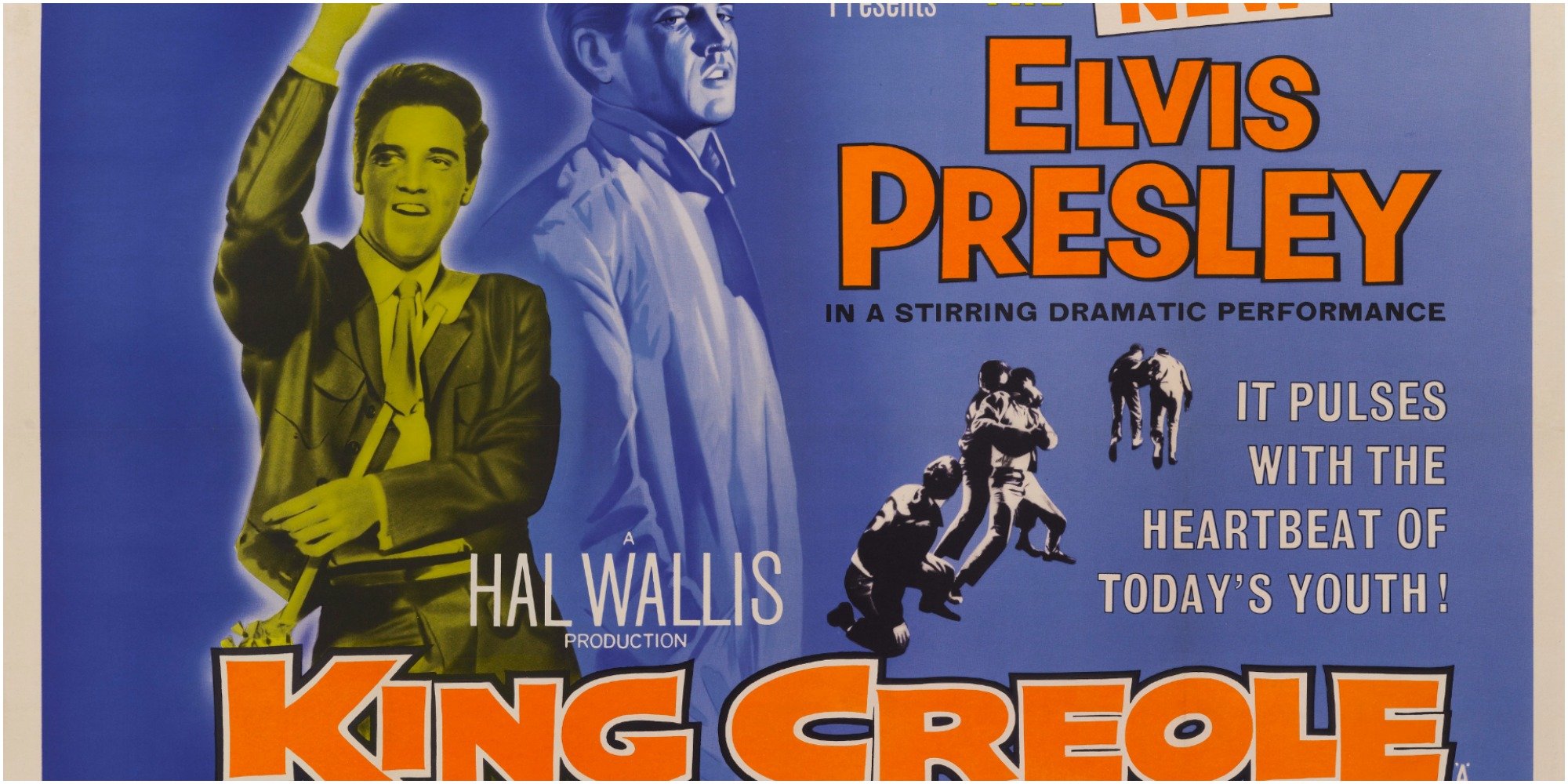 Movie poster depicting Elvis Presley in the movie "King Creole."