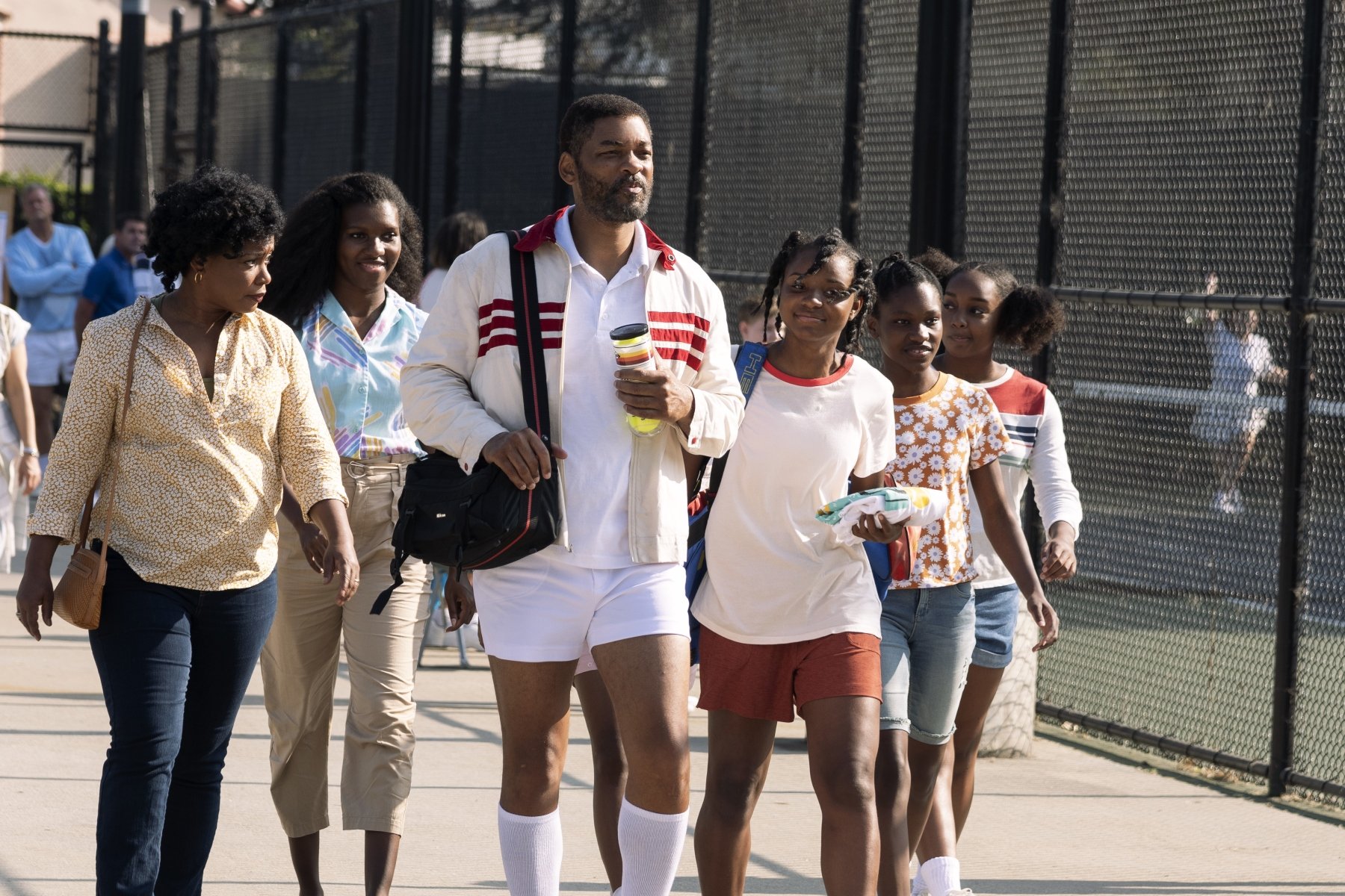 Will Smith in 'King Richard' with Demi Singleton as Serena Willams and Saniyya Sidney as Venus Williams