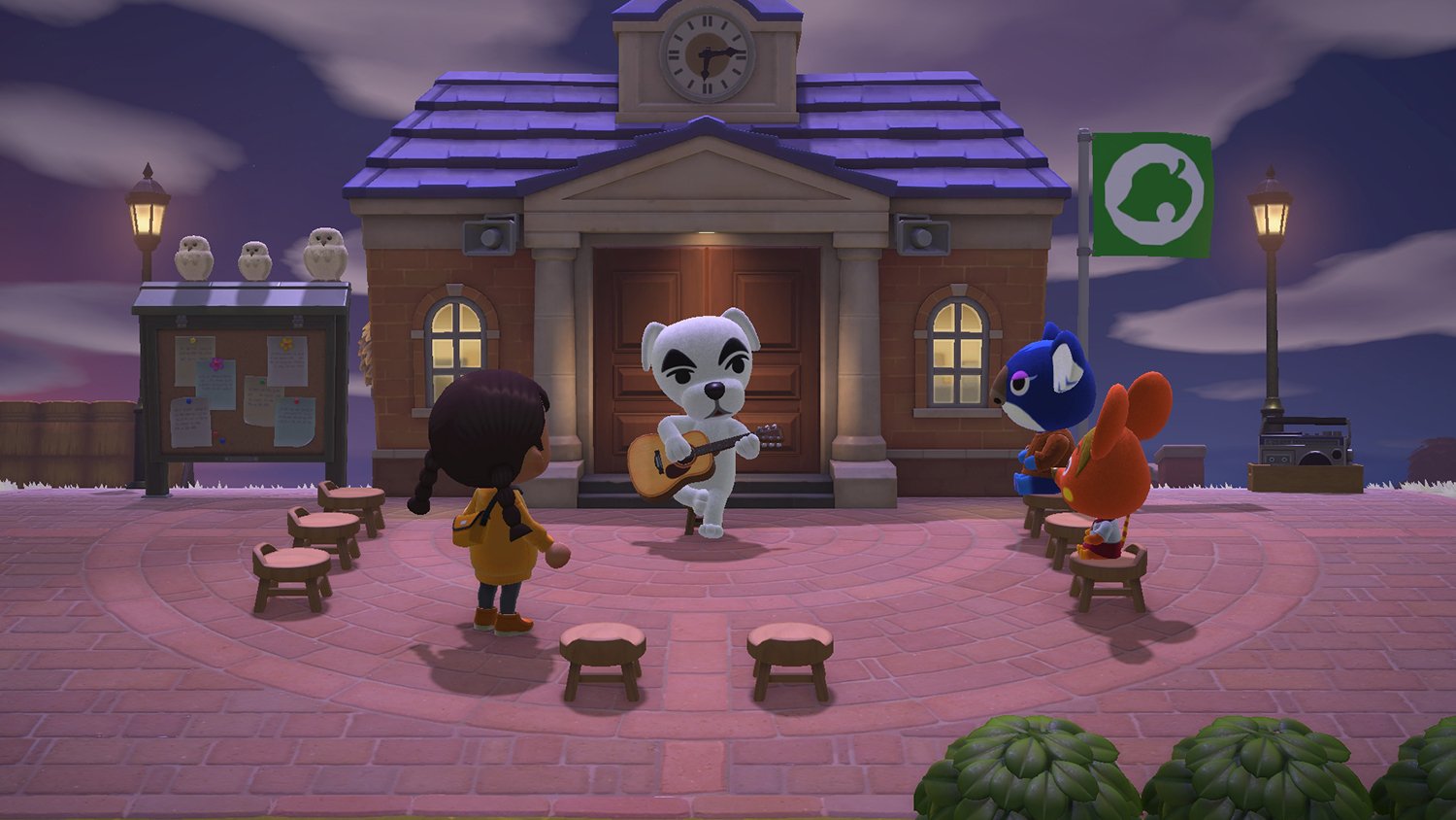 K.K. Slider performs new songs at a concert in Animal Crossing: New Horizons