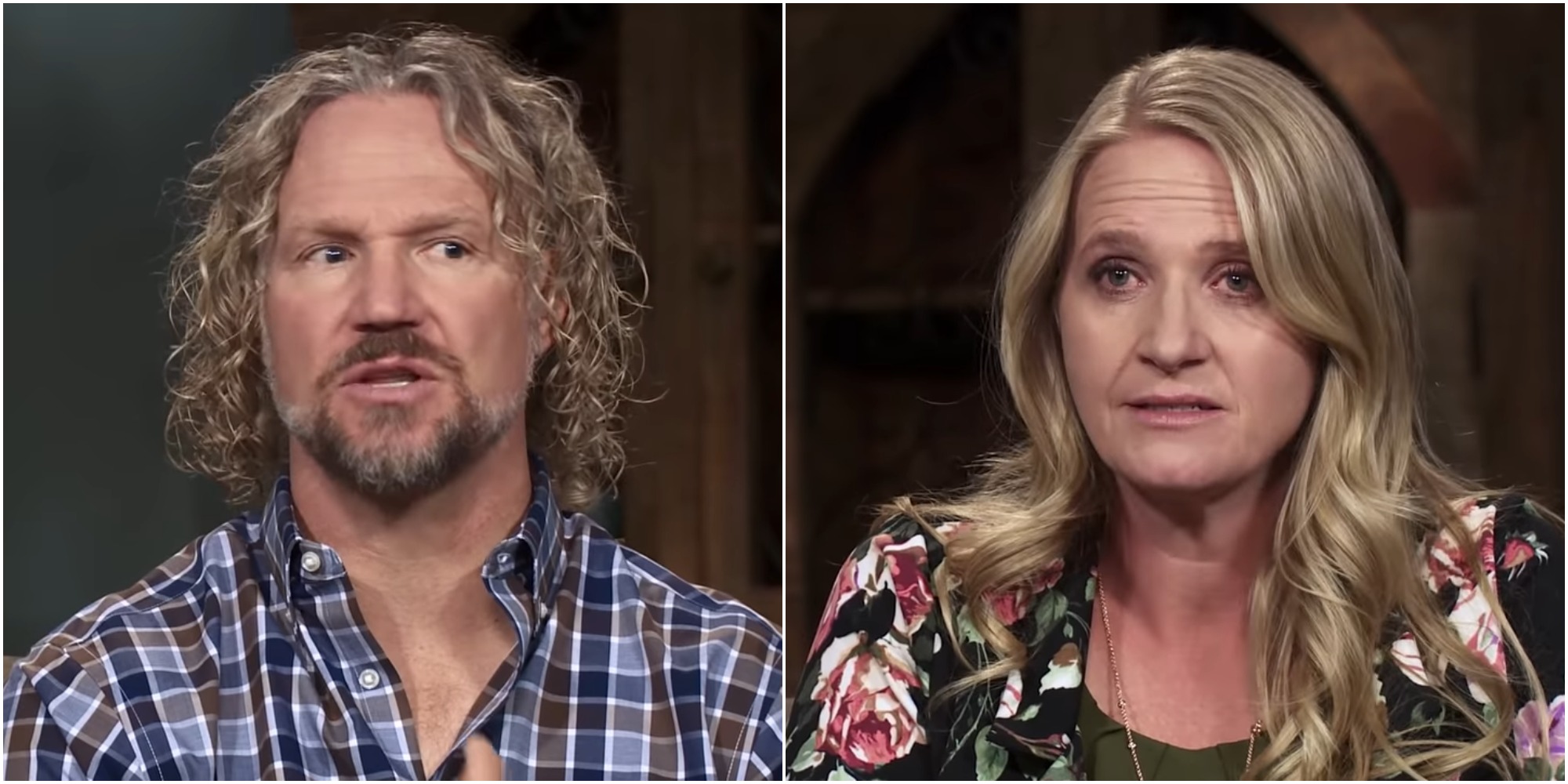 Kody Brown and Christine Brown in separate screengrabs from TLC's Youtube Channel for Sister Wives.