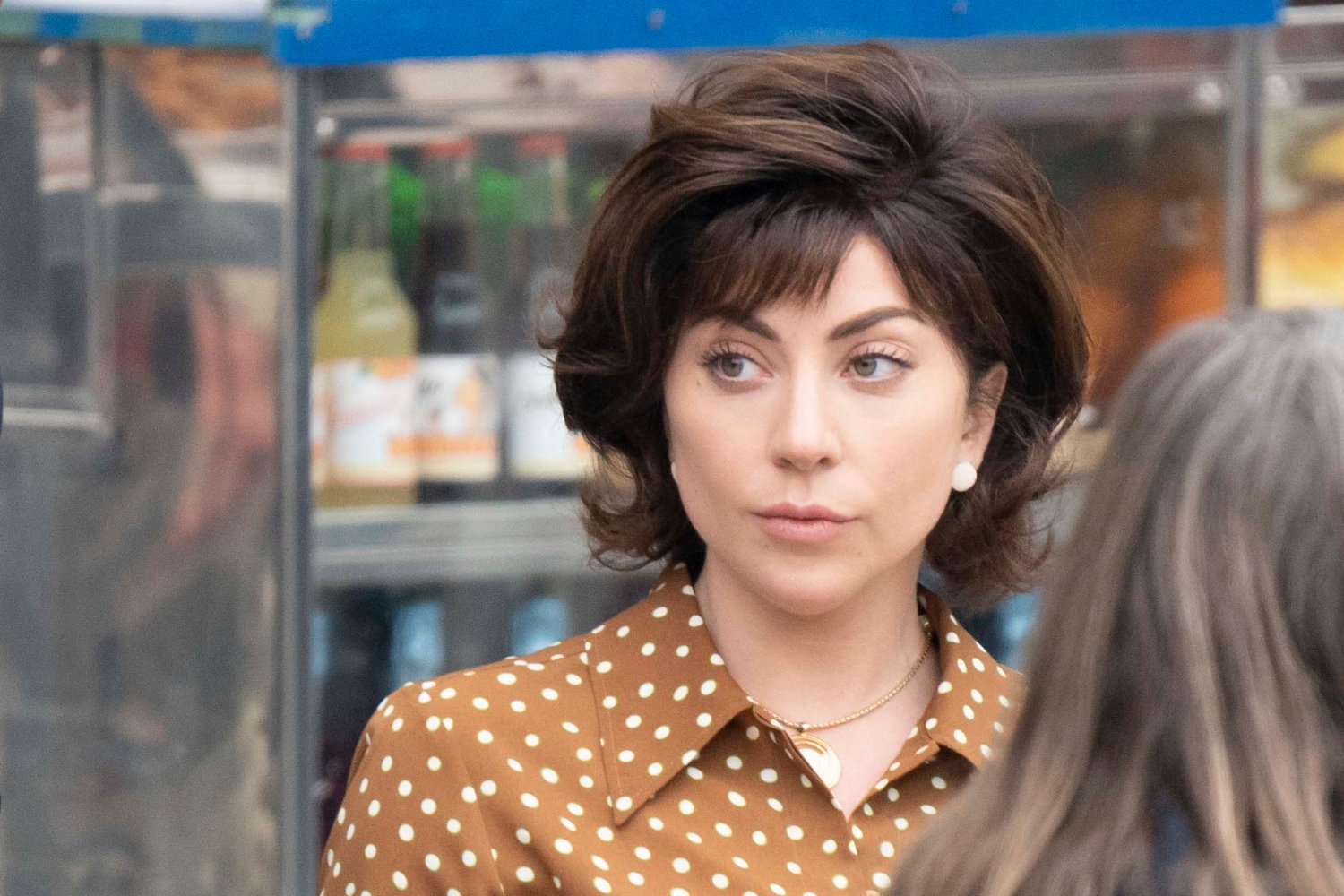 Lady Gaga as Patrizia Reggiani on the set of the film 'House of Gucci'