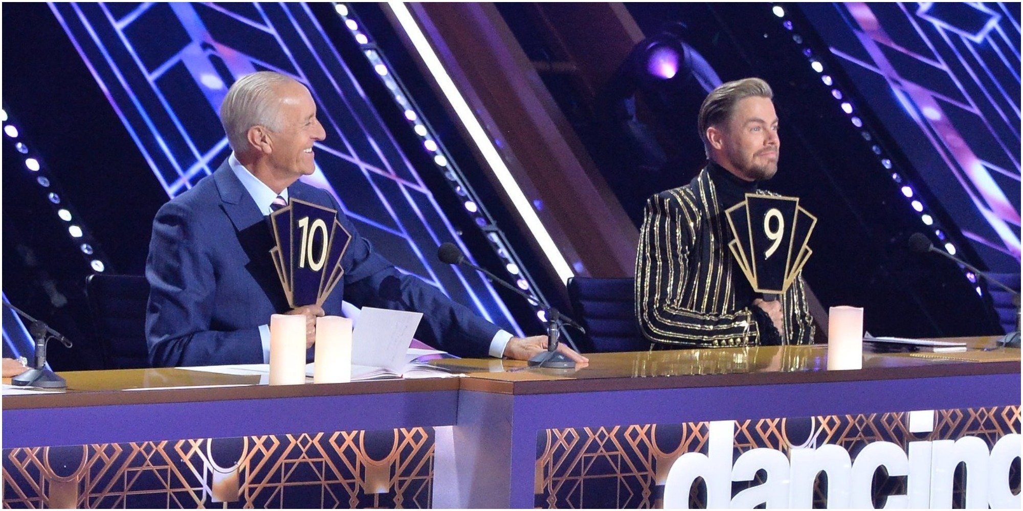 Len Goodman and Derek Hough sit on the judges panel of "Dancing with the Stars."