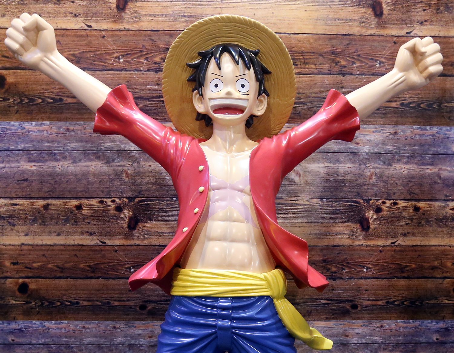 A statue of Monkey D Luffy from One Piece