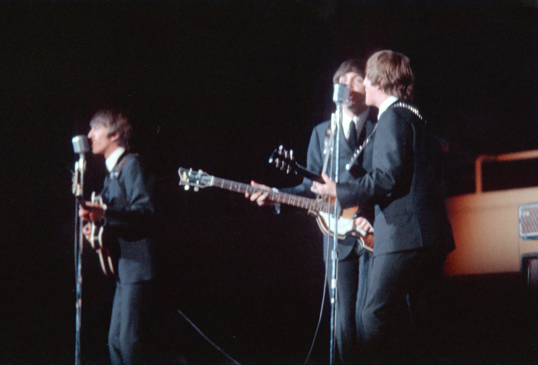 The Beatles playing a show in Las Vegas, Nevada. 