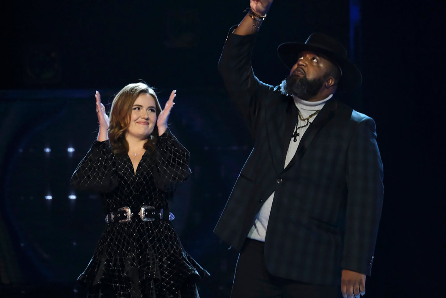 Lana Scott and Paris Winningham on The Voice Season 21 Episode 18.