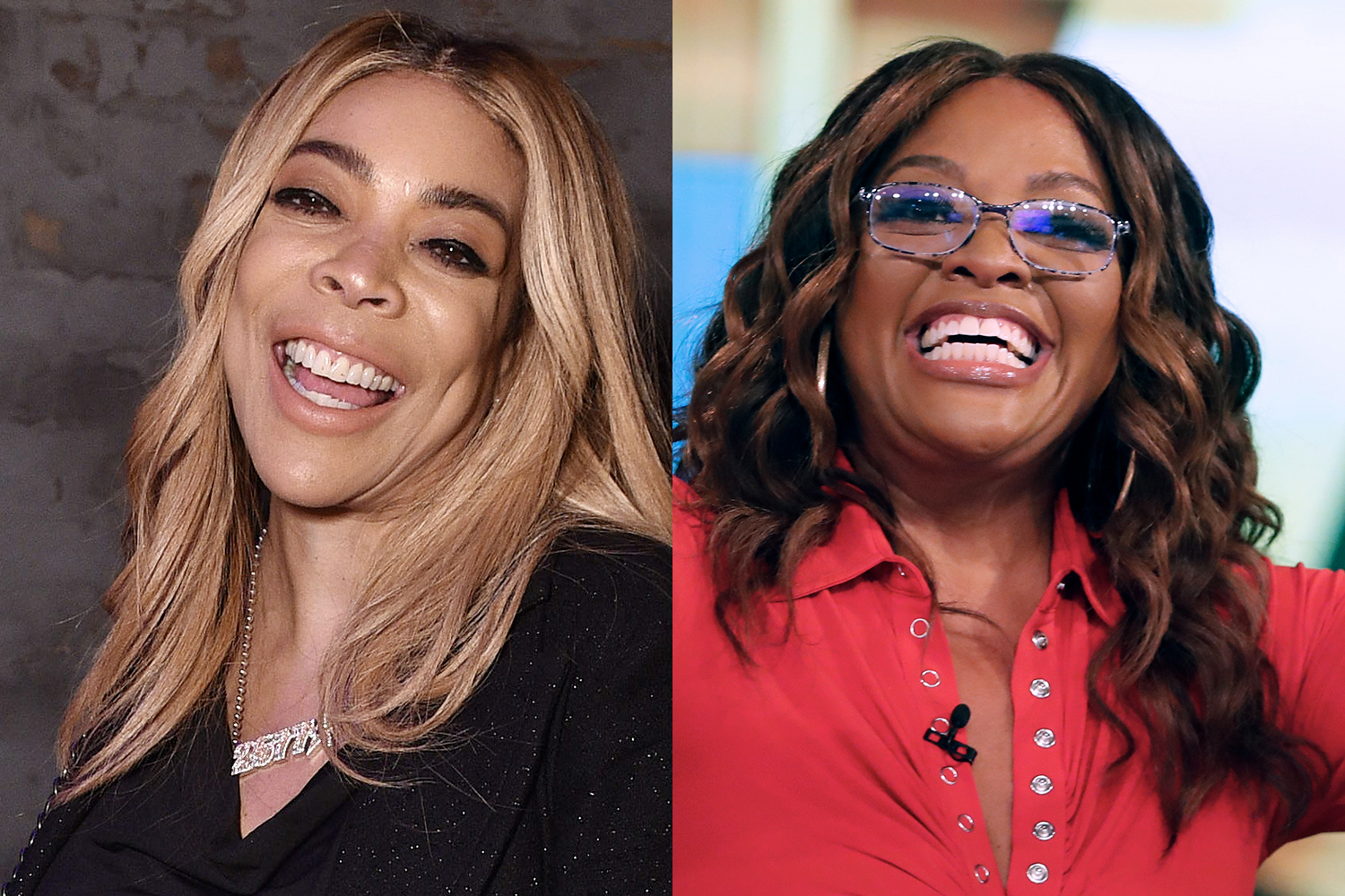 Wendy Williams and Sherri Shepherd smiling in two separate photos