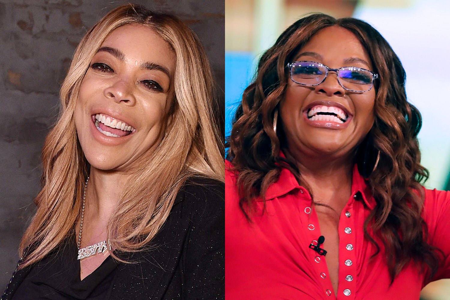 Wendy Williams and Sherri Shepherd smiling in two separate photos