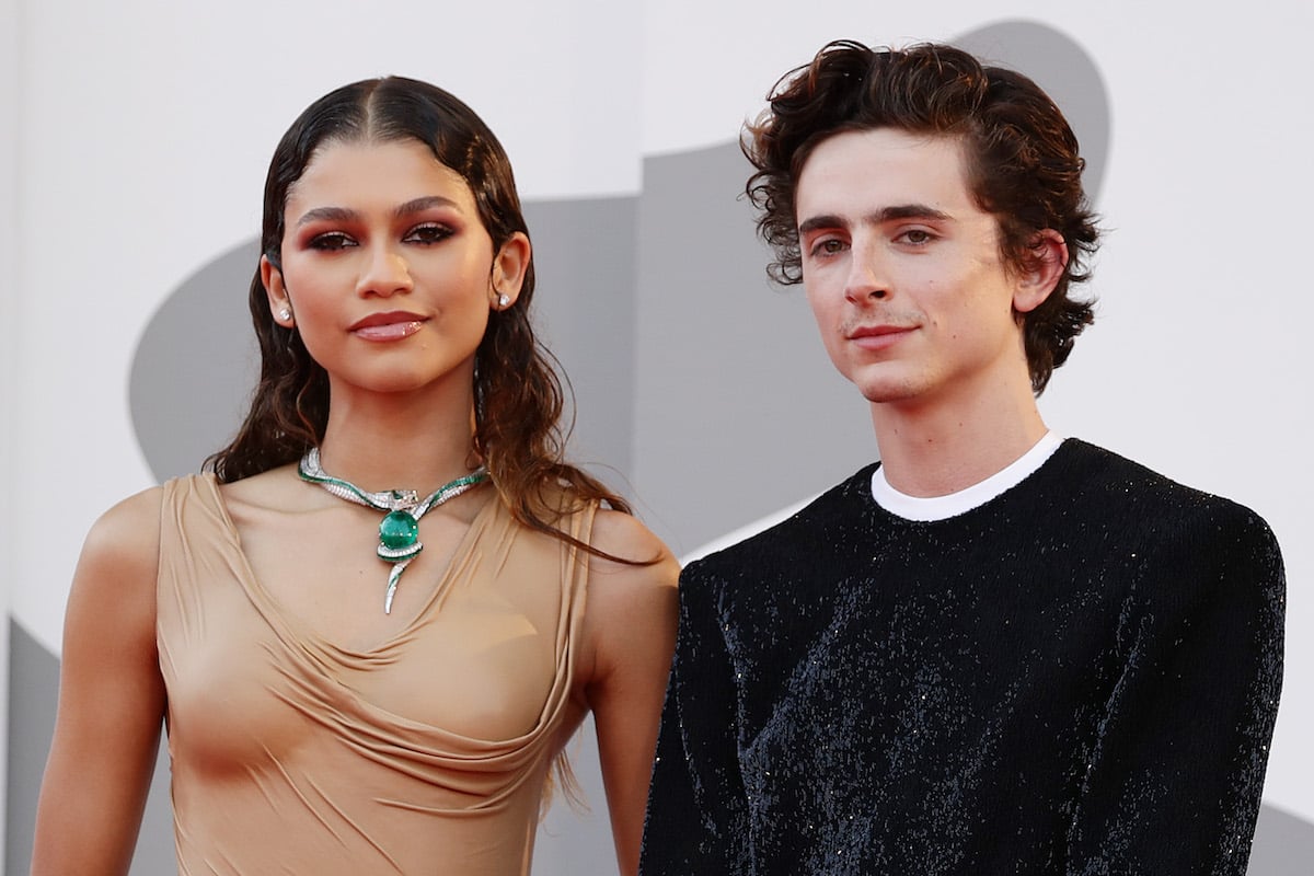 Zendaya and Timothée Chalamet attend the red carpet of the movie 'Dune.'
