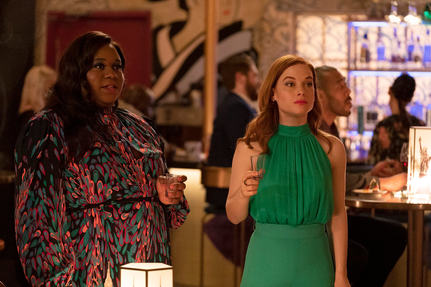 Jane Levy as Zoey and Alex Newell as Mo in Zoey's Extraordinary Playlist