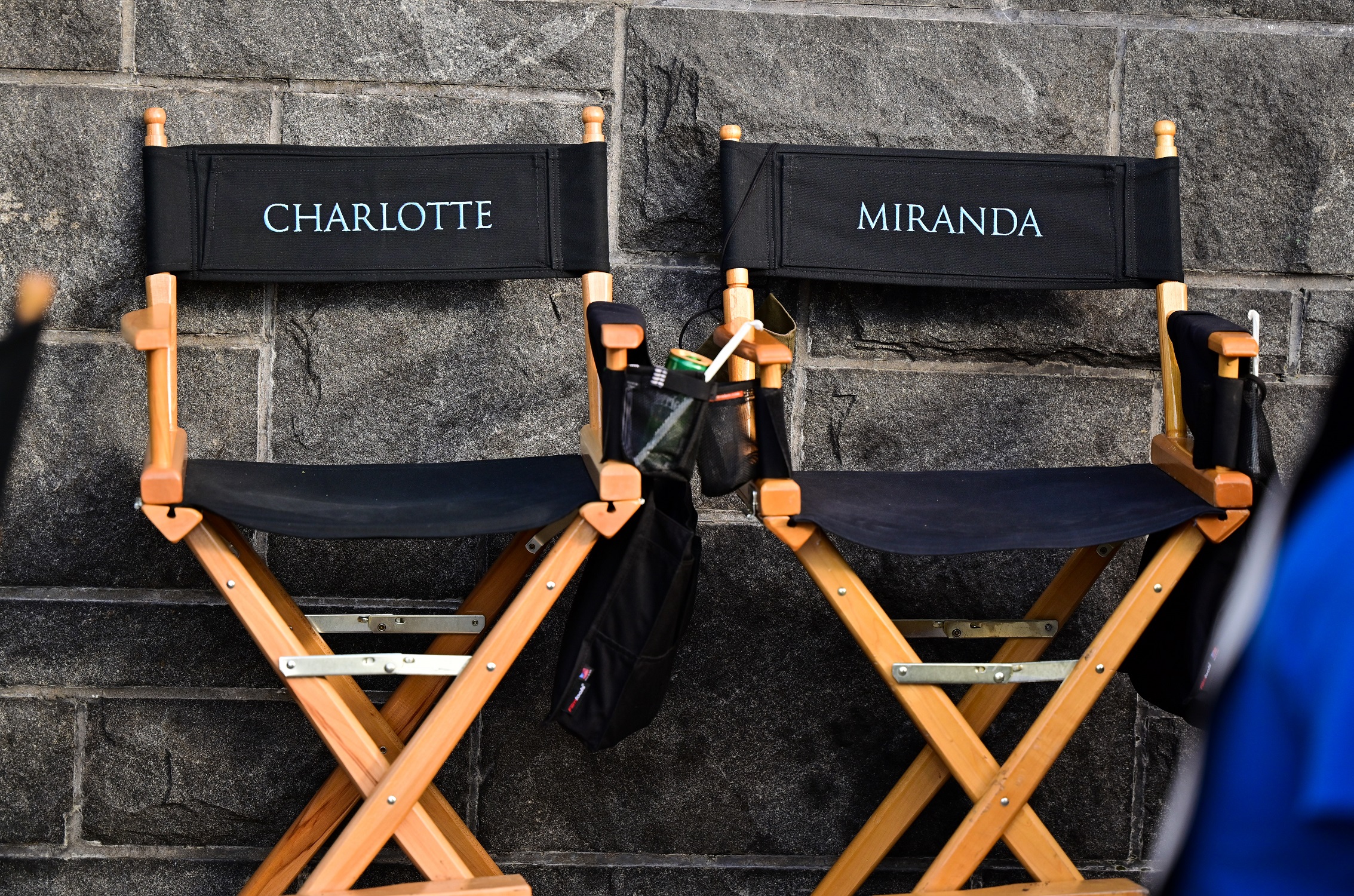 Director's chairs for 'And Just Like That...' are scene on the set in September 2021