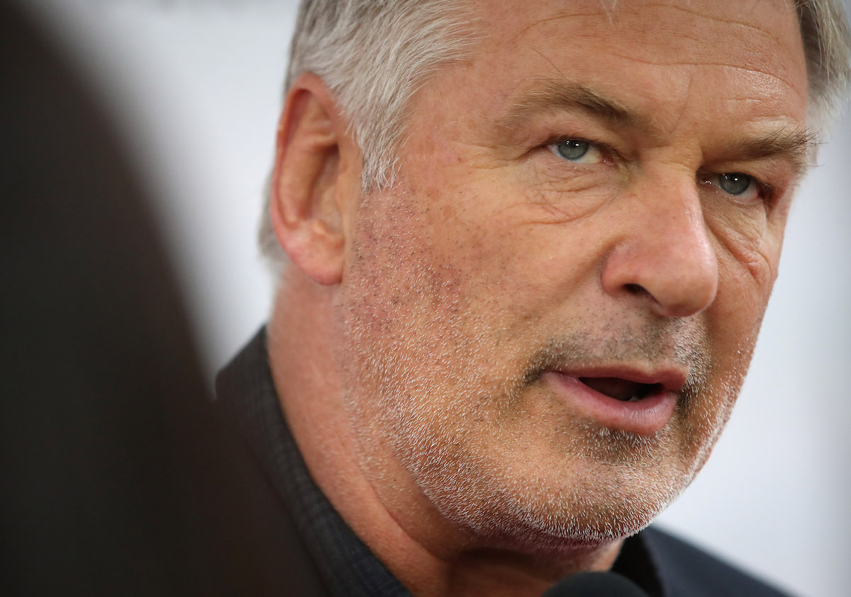 Alec Baldwin, who spoke on the 'Rust' shooting incident, in a close up shot