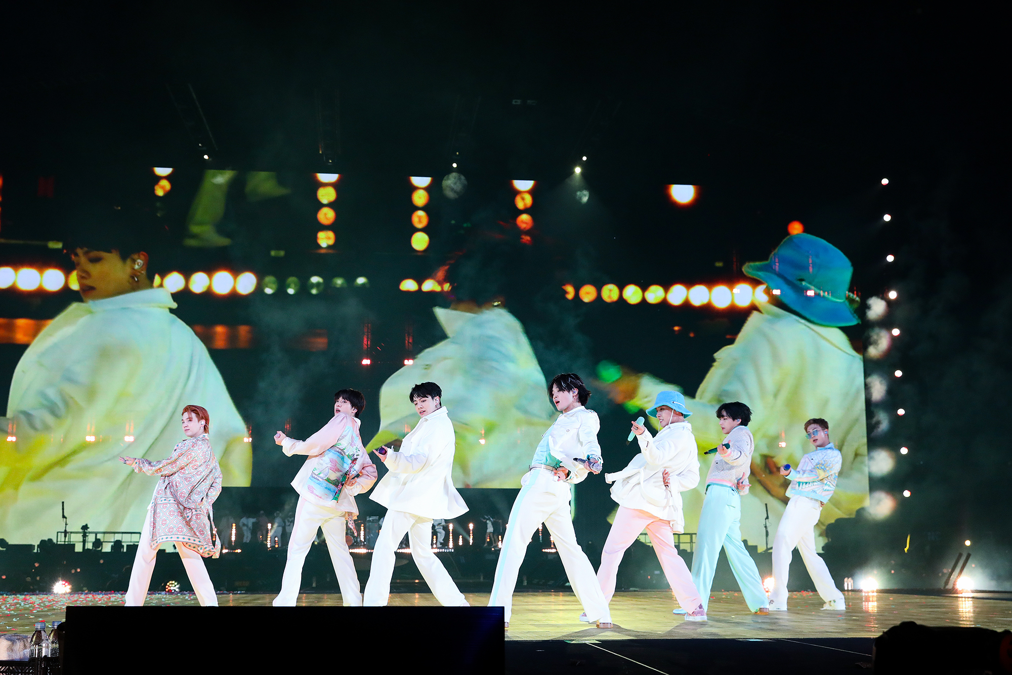 The members of BTS perform during Day 2 of Permission to Dance On Stage - LA