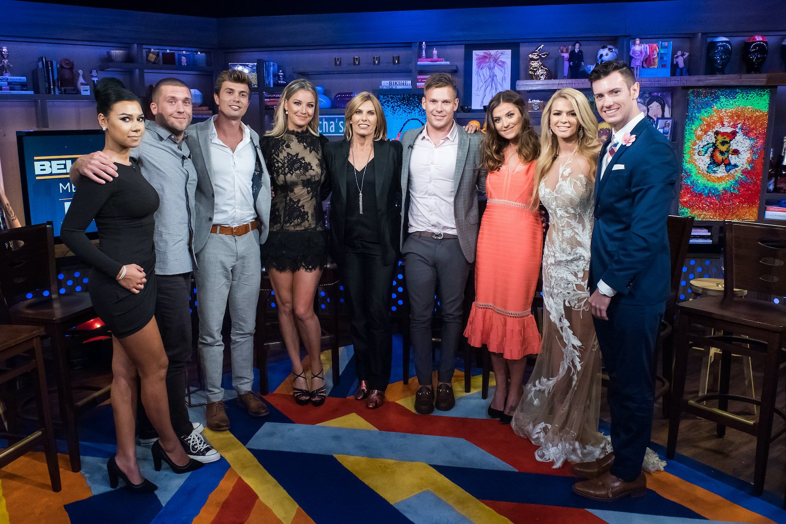 The Below Deck Med Season 3 crew during the reunion: Jamie Jason, Adam Glick, Conrad Empson, Hannah Ferrier, Sandy Yawn, Joao Franco, Brooke Laughton, Kasey Cohen, and Colin Macy-O'Toole