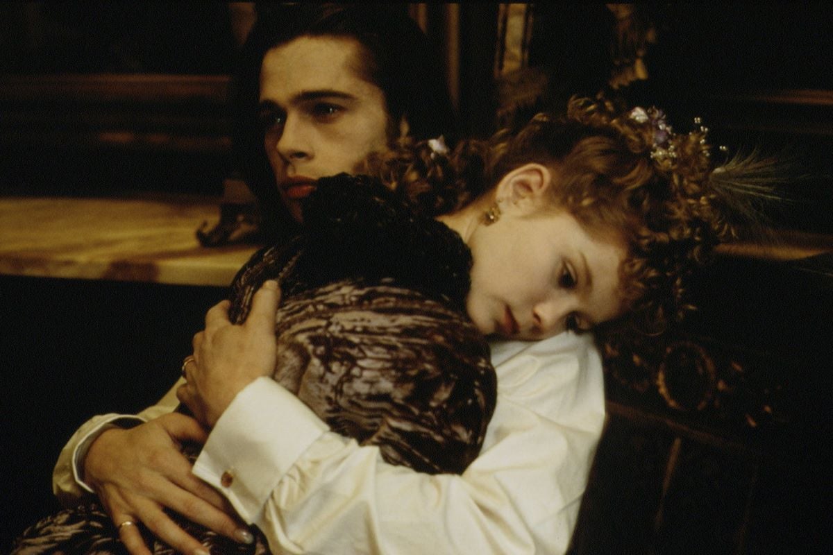 Brad Pitt and Kirsten Dunst on the set of 'Interview With the Vampire'