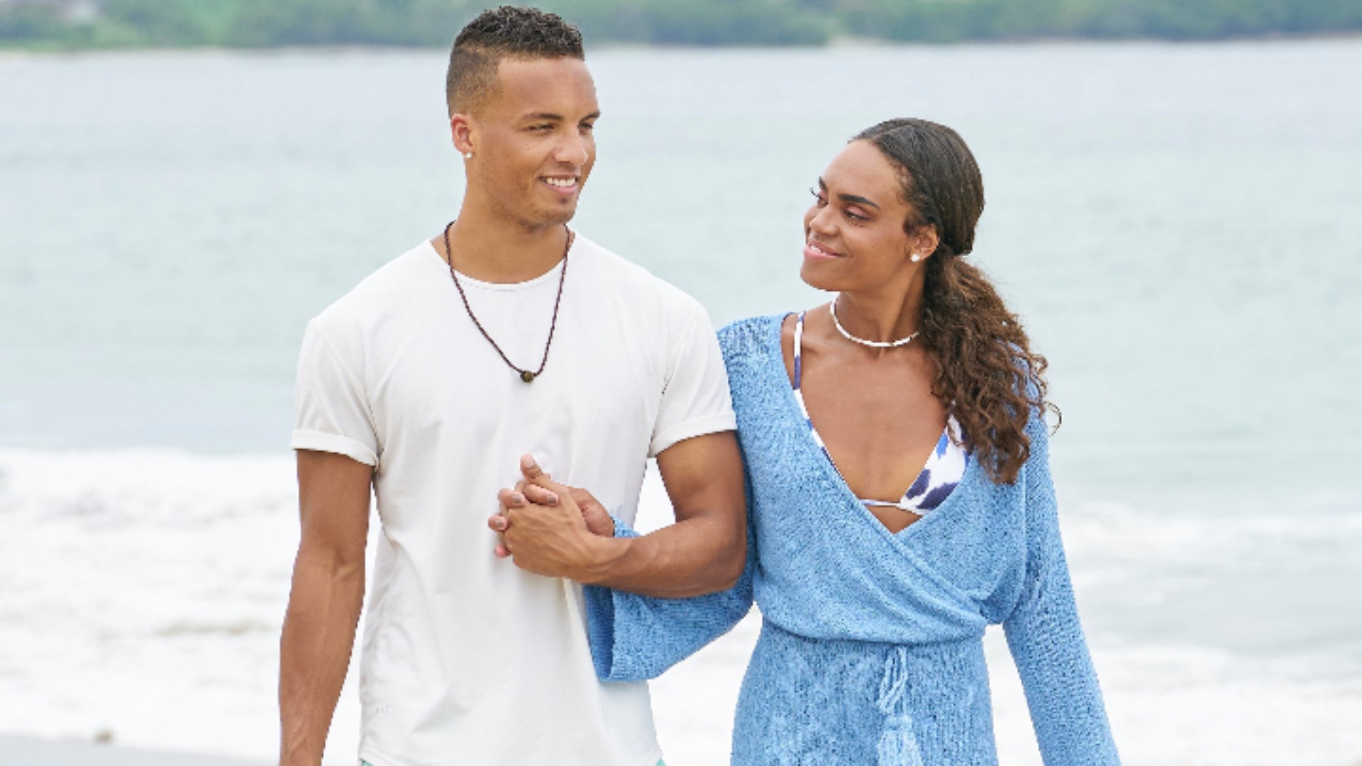 Brandon Jones and Michelle Young on their last date together on the beach in ‘The Bachelorette’ Season 18 finale