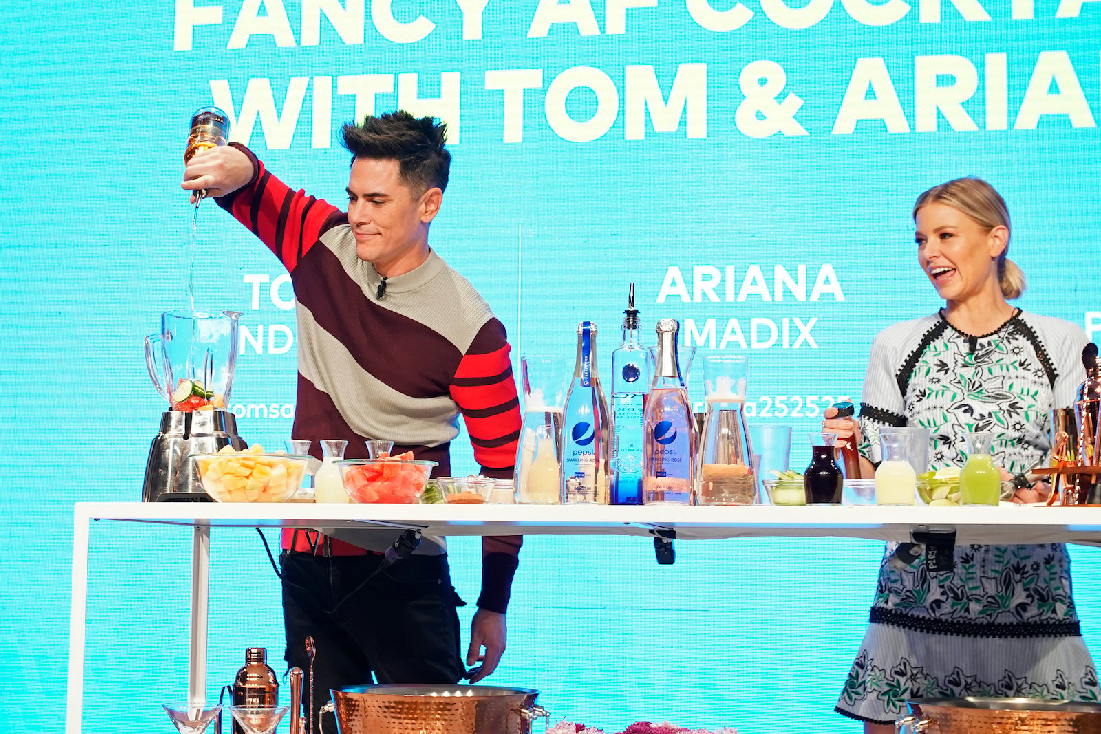 Fancy AF Cocktails with Tom and Ariana' Panel at BravoCon2019 Tom Sandoval and Ariana Madix from Vanderpump Rules 