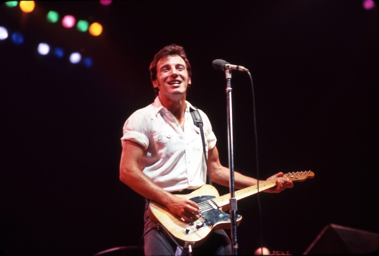 Bruce Springsteen performing in Detroit, Michigan, during 'The River Tour' in 1981.
