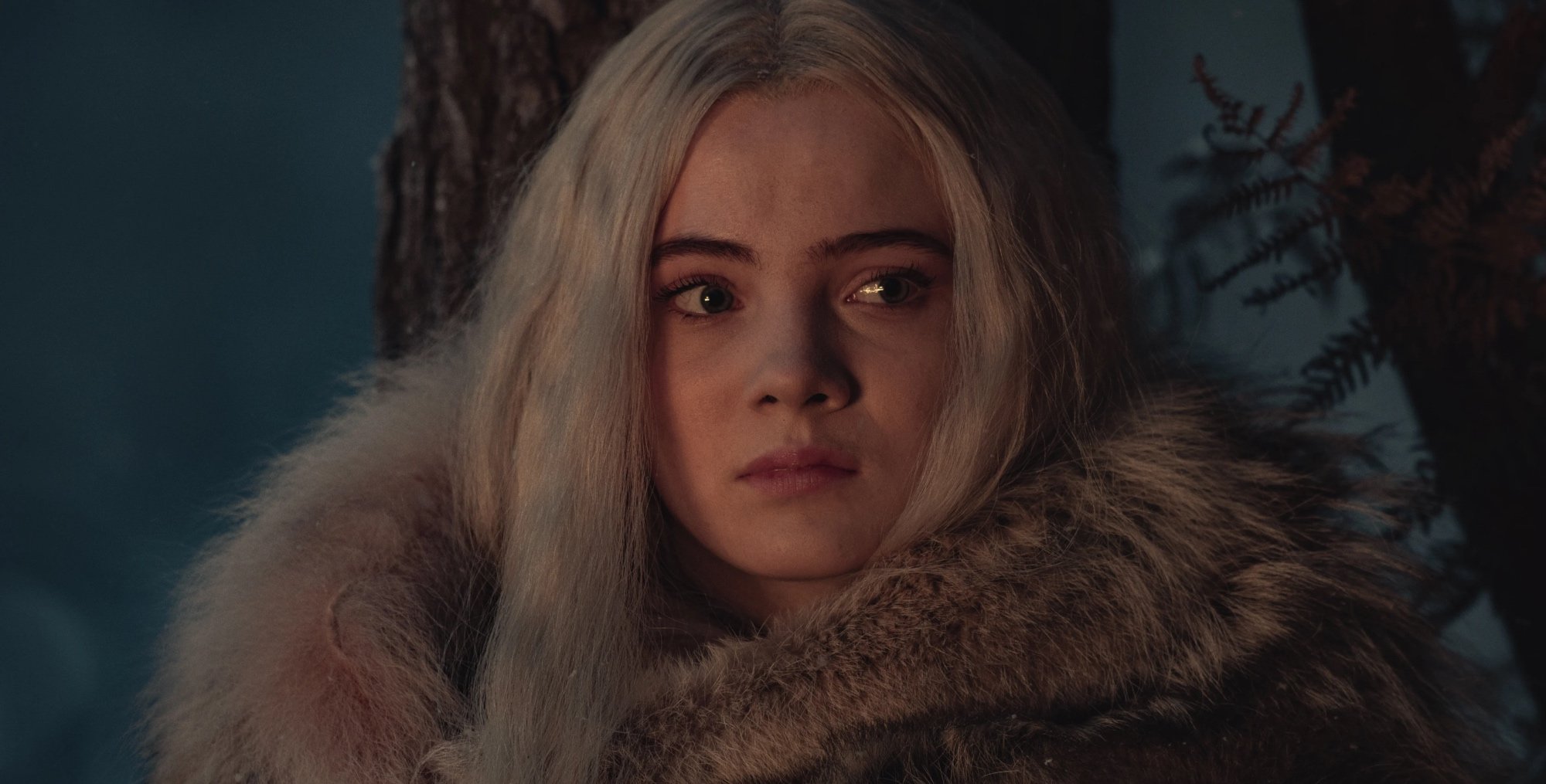 Ciri in 'The Witcher' Season 2 episode 1 in the forest in relation to video game