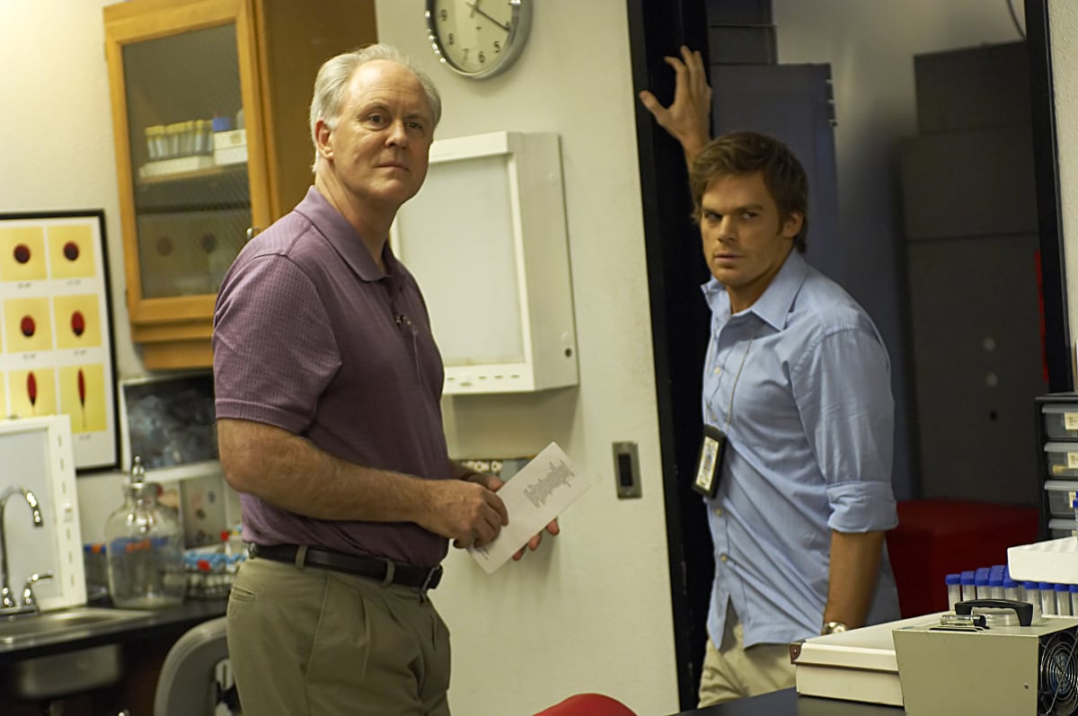 John Lithgow as Arthur Mitchell and Michael C. Hall as Dexter Morgan in an episode of Showtime's 'Dexter'
