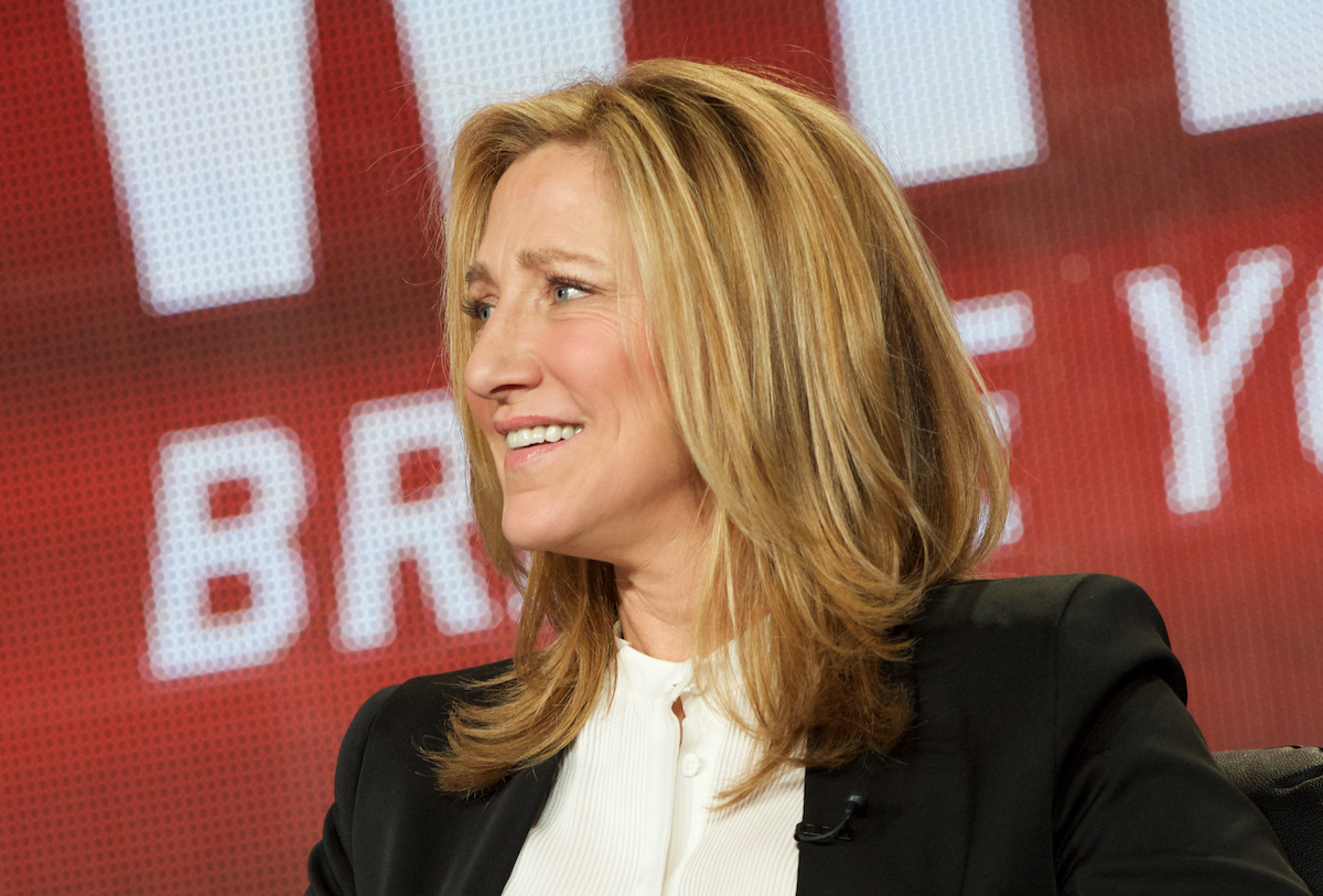 Edie Falco speaks onstage during the panel for the final season of 'Nurse Jackie