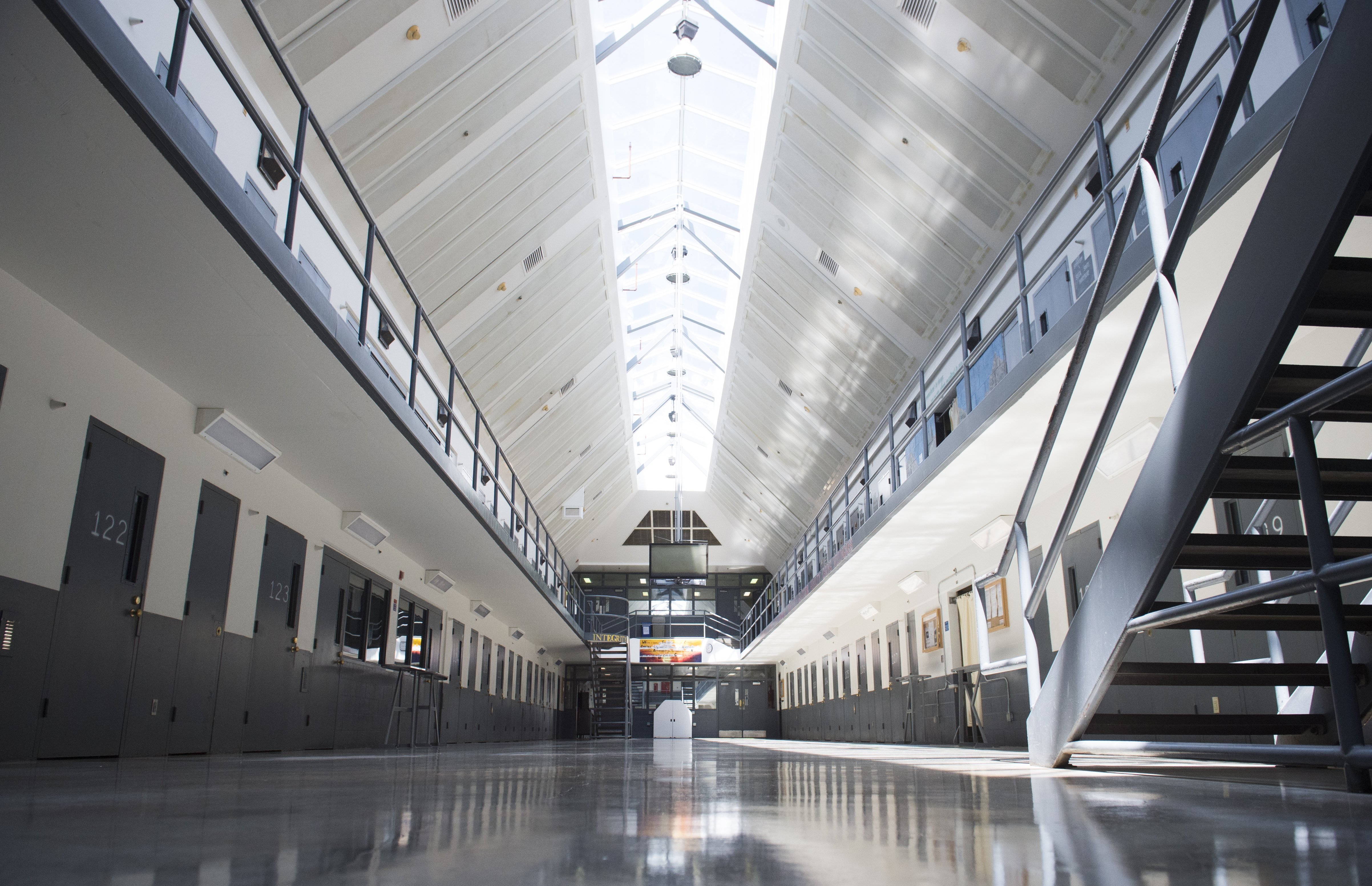 A prison cell block at the El Reno Federal Correctional Institution