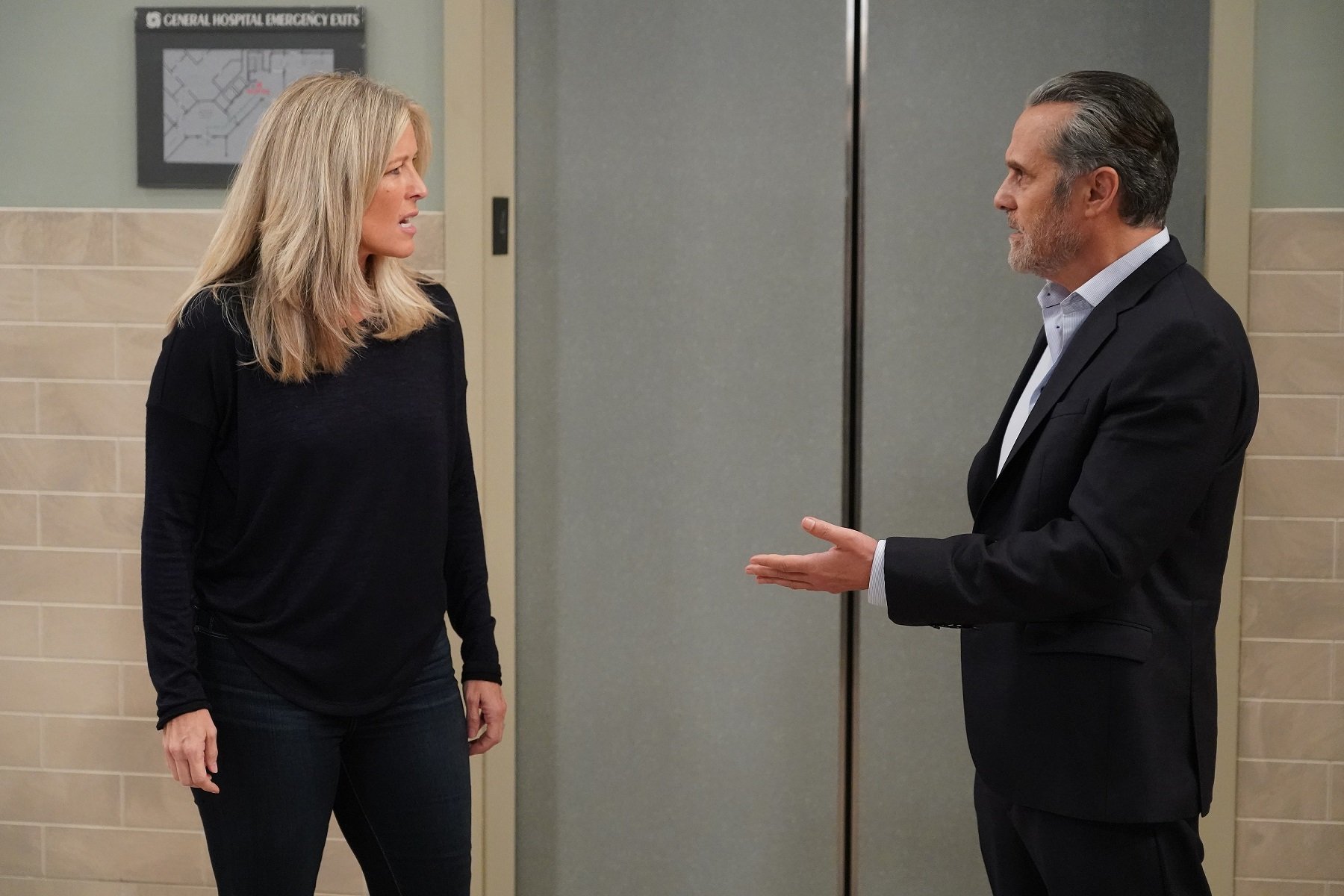 General Hospital weekly recap focuses on Sonny and Carly, both pictured here in all-black