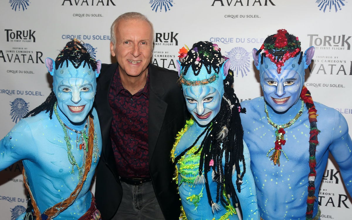 'Avatar' director James Cameron and performers at the New York premiere of Cirque Du Soleil's 'Toruk'