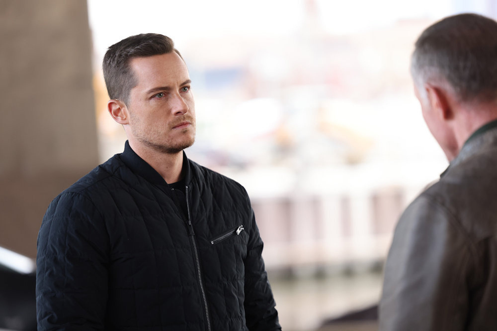 Jay Halstead looking serious while talking to Hank Voight in 'Chicago P.D.' Season 9 Episode 9