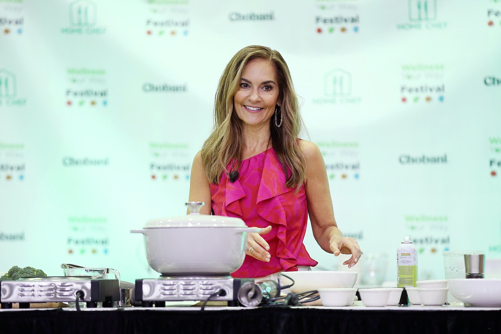 Joy Bauer from The Today Show takes part in a cooking demo in Cincinnati, Ohio