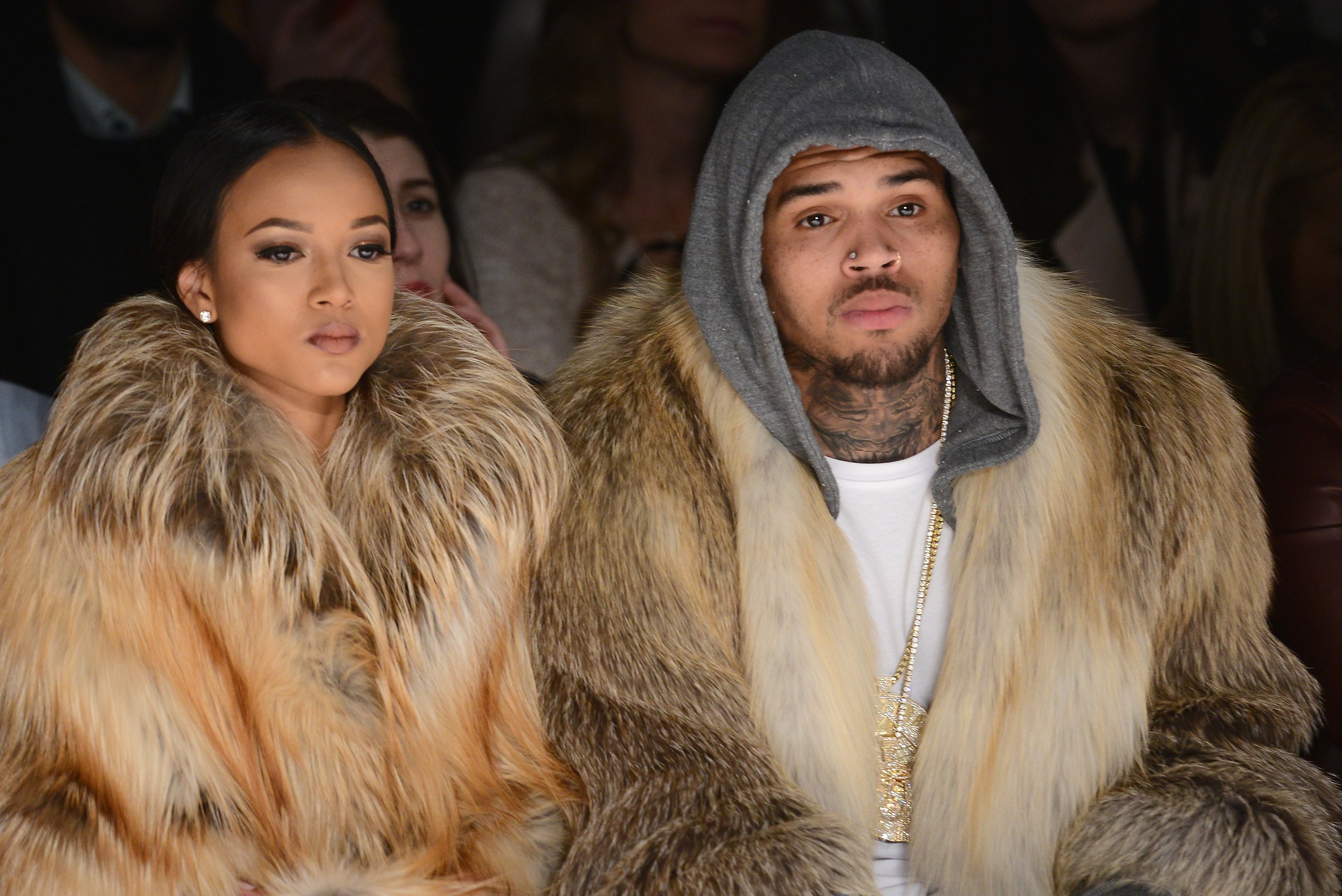 Karrueche Tran and Chris Brown attend fashion show