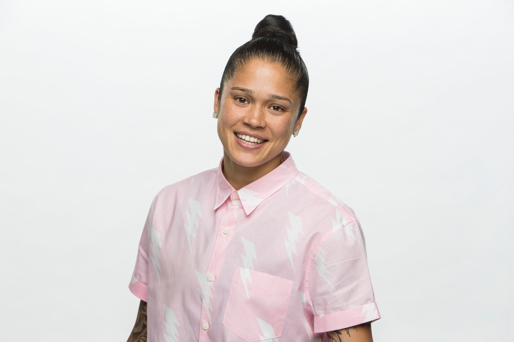 Kaycee Clark, 'The Challenge' Season 37 winner, smiling against a white background