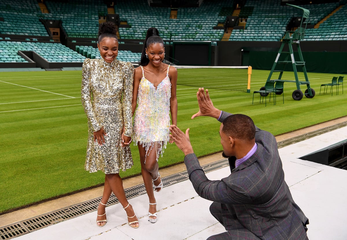 Saniyya Sidney, Demi Singleton, and Will Smith attend the photo call for "King Richard" at Wimbledon