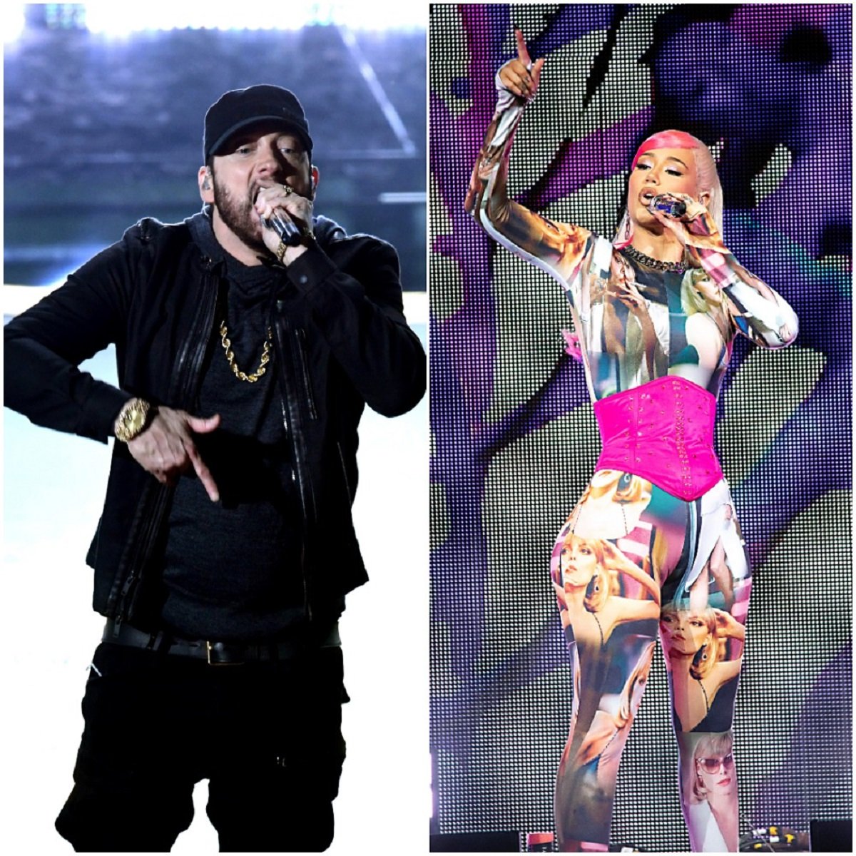 (L) Eminem at the 92nd Annual Academy Awards, (R) Rapper Iggy Azalea performing onstage