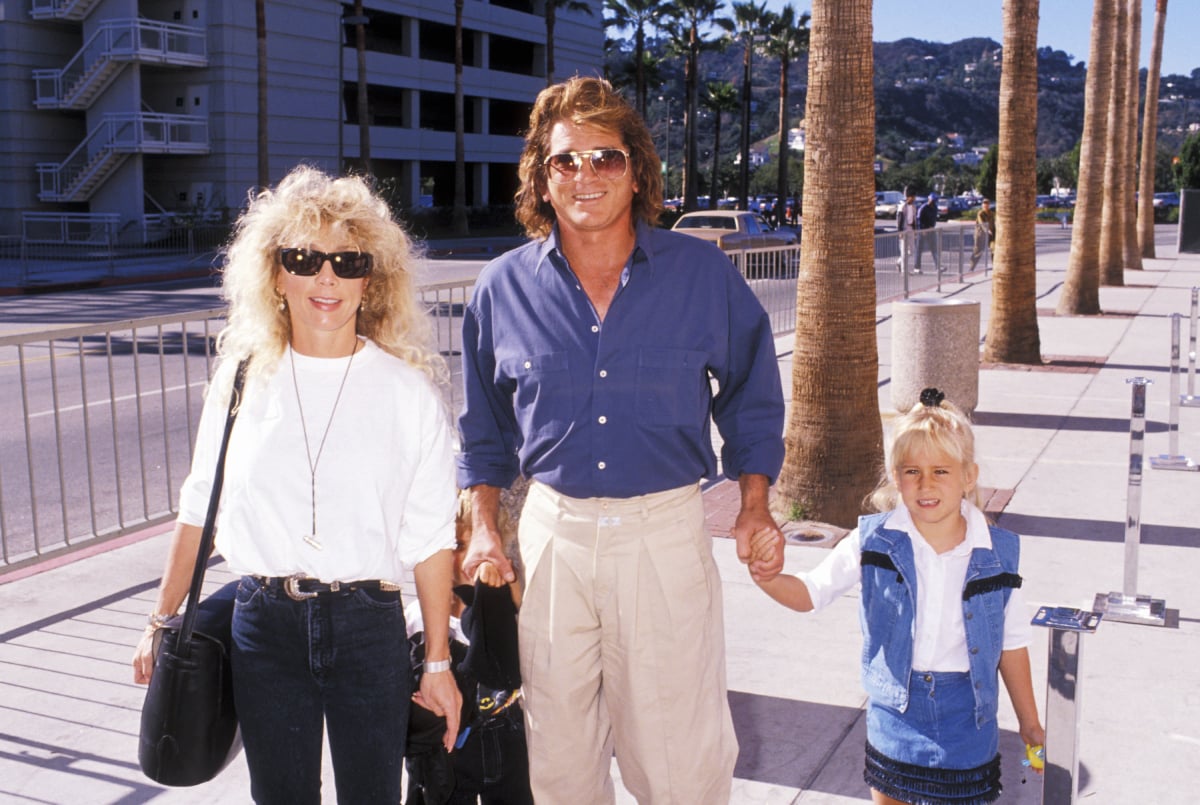Michael Landon, wife Cindy Landon, son Sean Landon and daughter Jennifer Landon attend "The Wizard" Universal City Premiere on December 2, 1989 at Cineplex Odeon Universal City Cinemas in Universal City, California